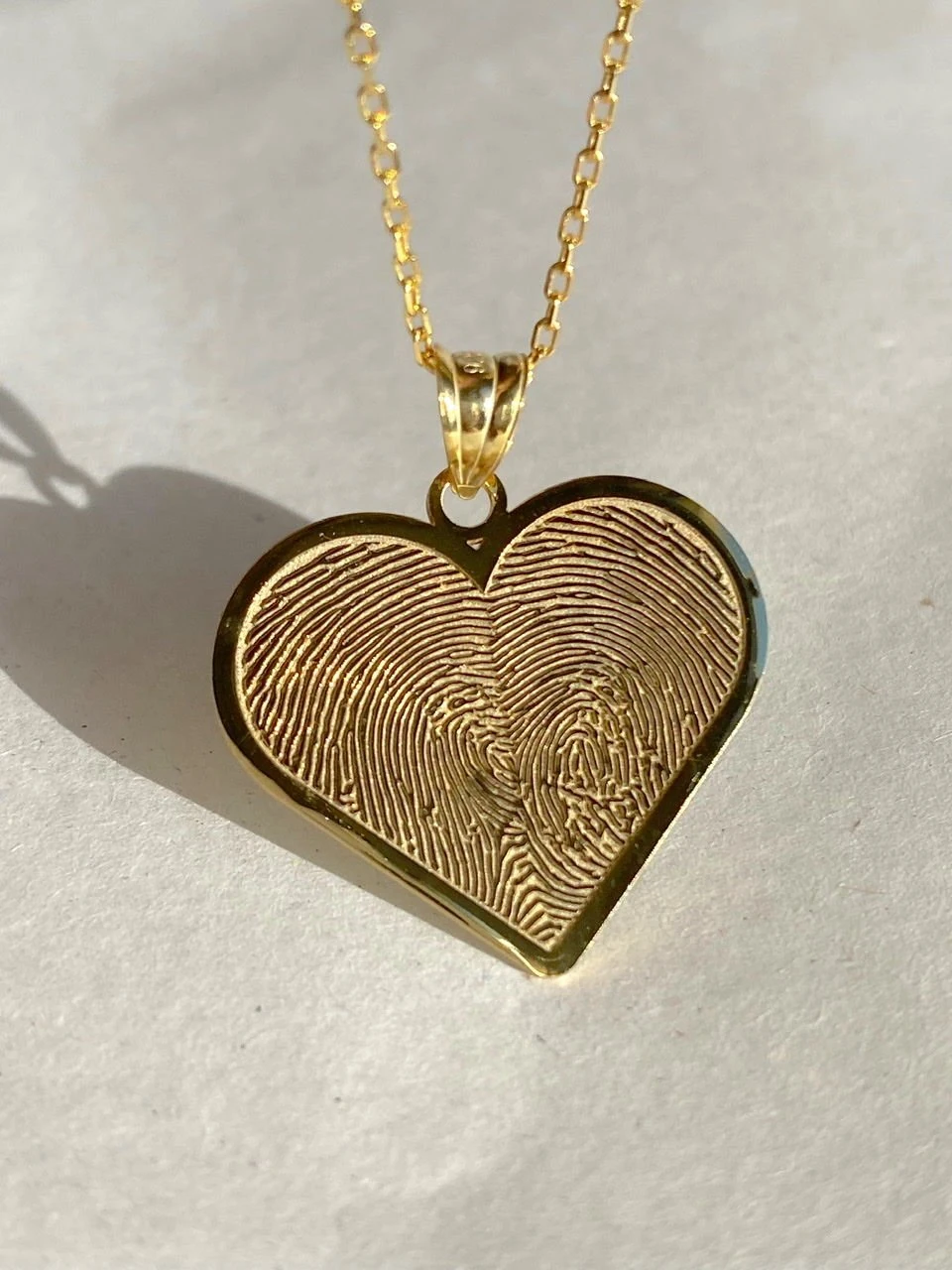 925 Gümüş | İstediğin 2 Parmak İzinin Birleşimi Kalp Kolye