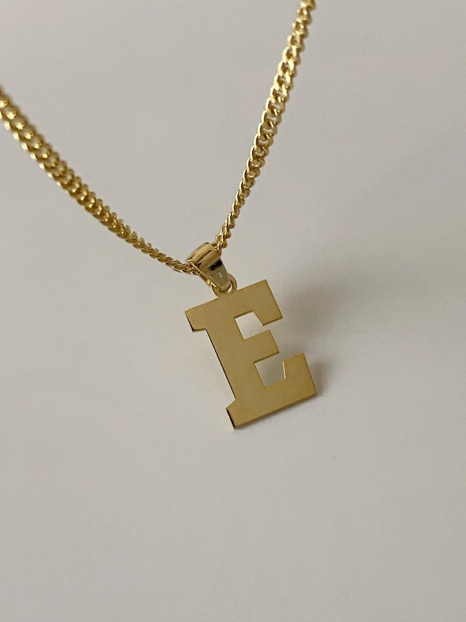 925 Gümüş | Unisex Kalın Zincirli Tek Harf Kolye