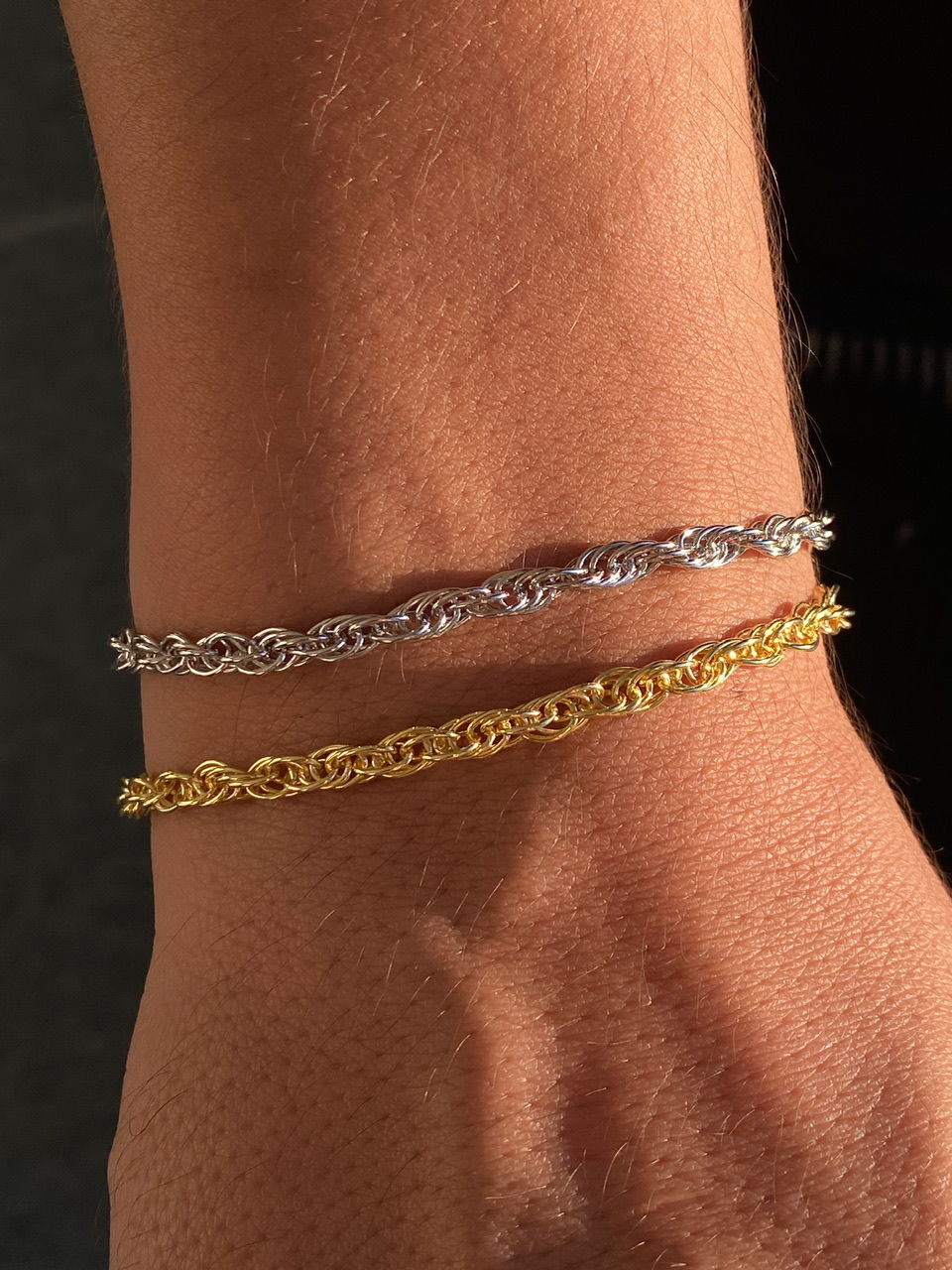 925 Gümüş | Unisex İç İçe Geçmiş Örme Zincir Bileklik