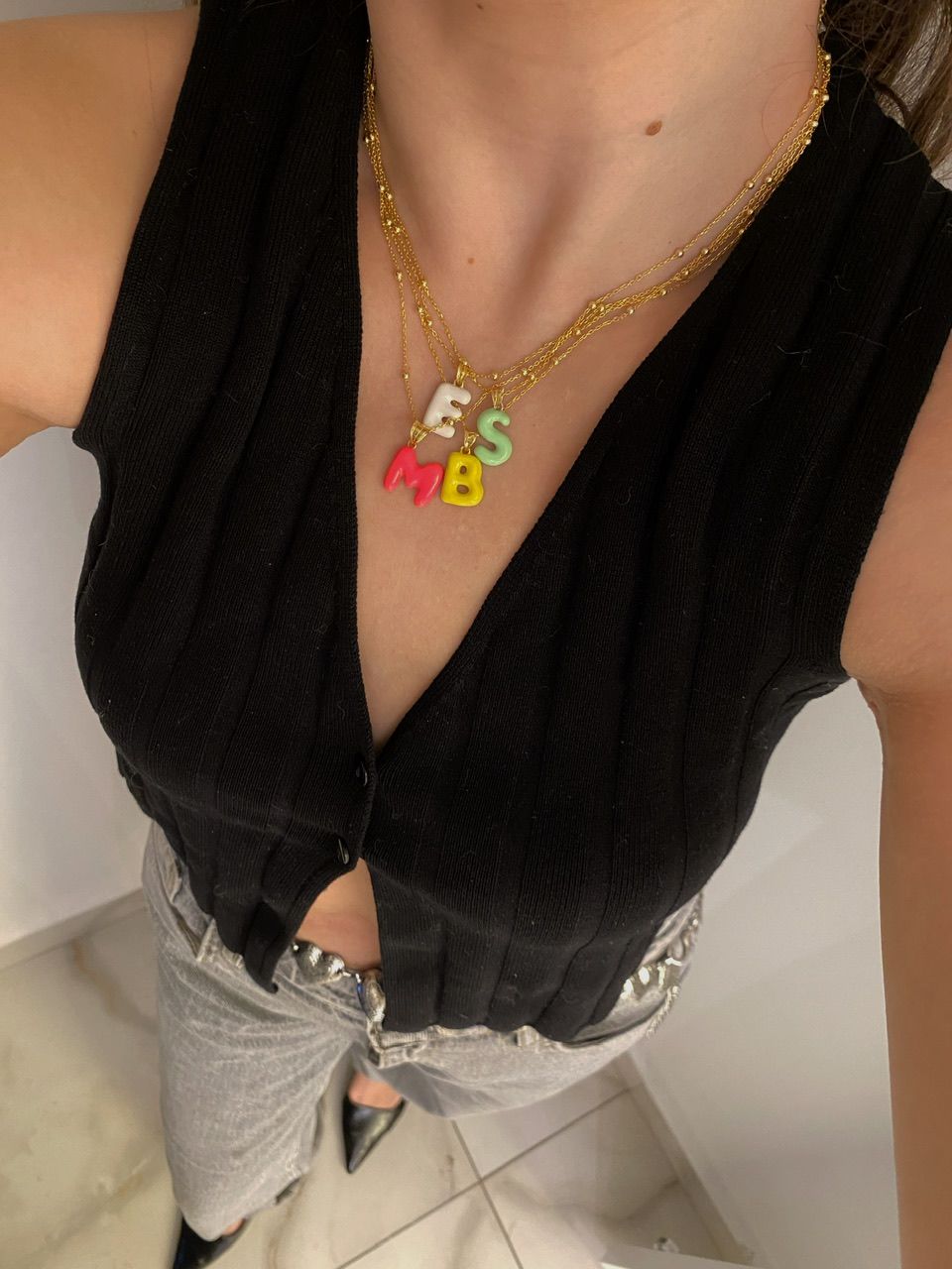 925 Gümüş | İstediğini Yazdır Renkli Kalıcı Mineli Harf Kolye