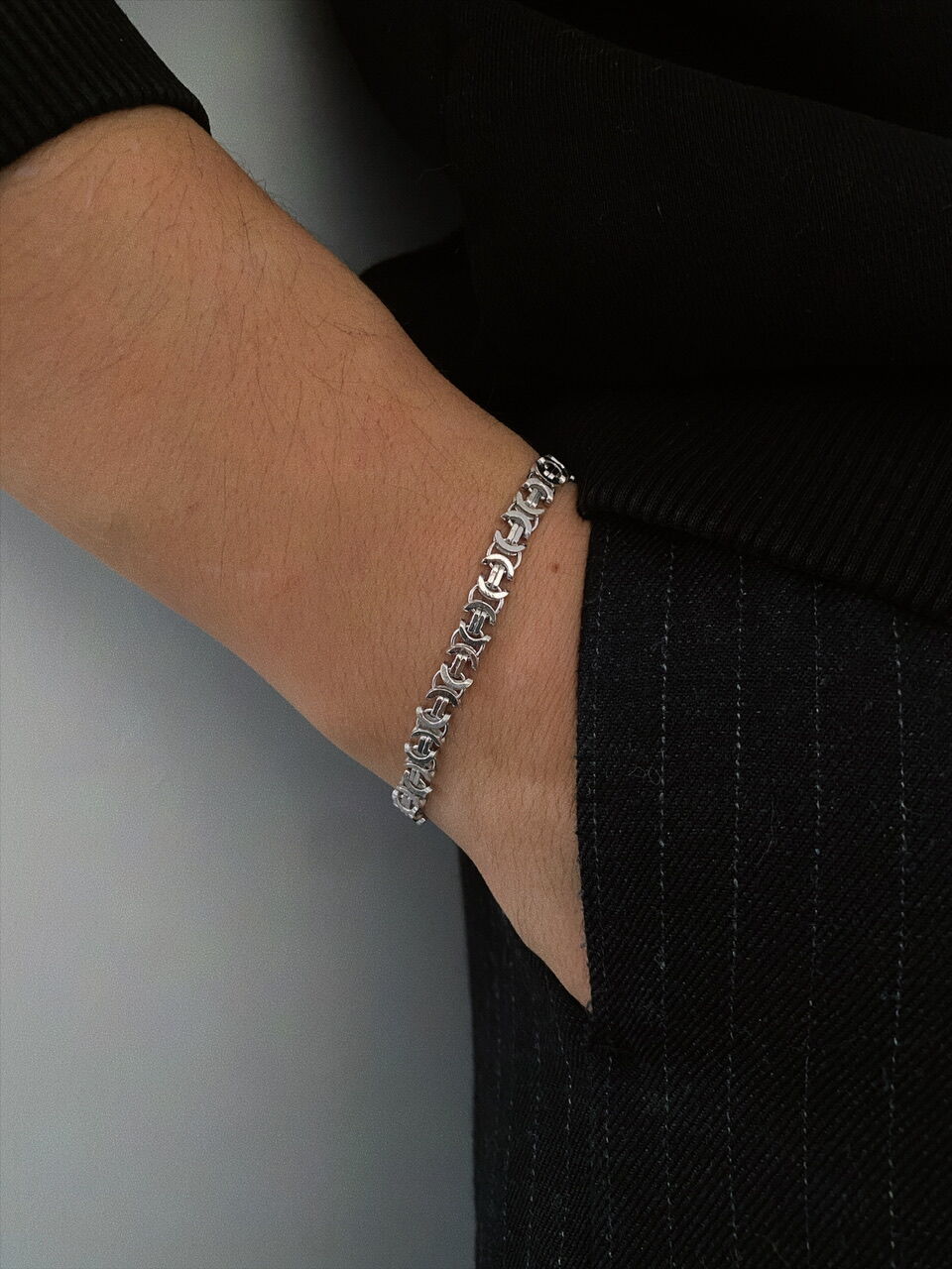 925 Gümüş | Euro Kral Zincir Bileklik