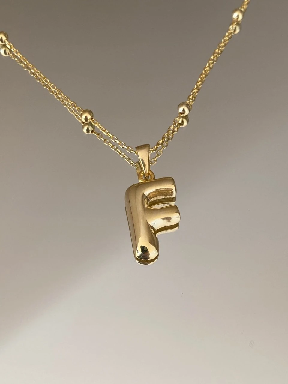 925 Gümüş | Top Zincirli Harf Kolye