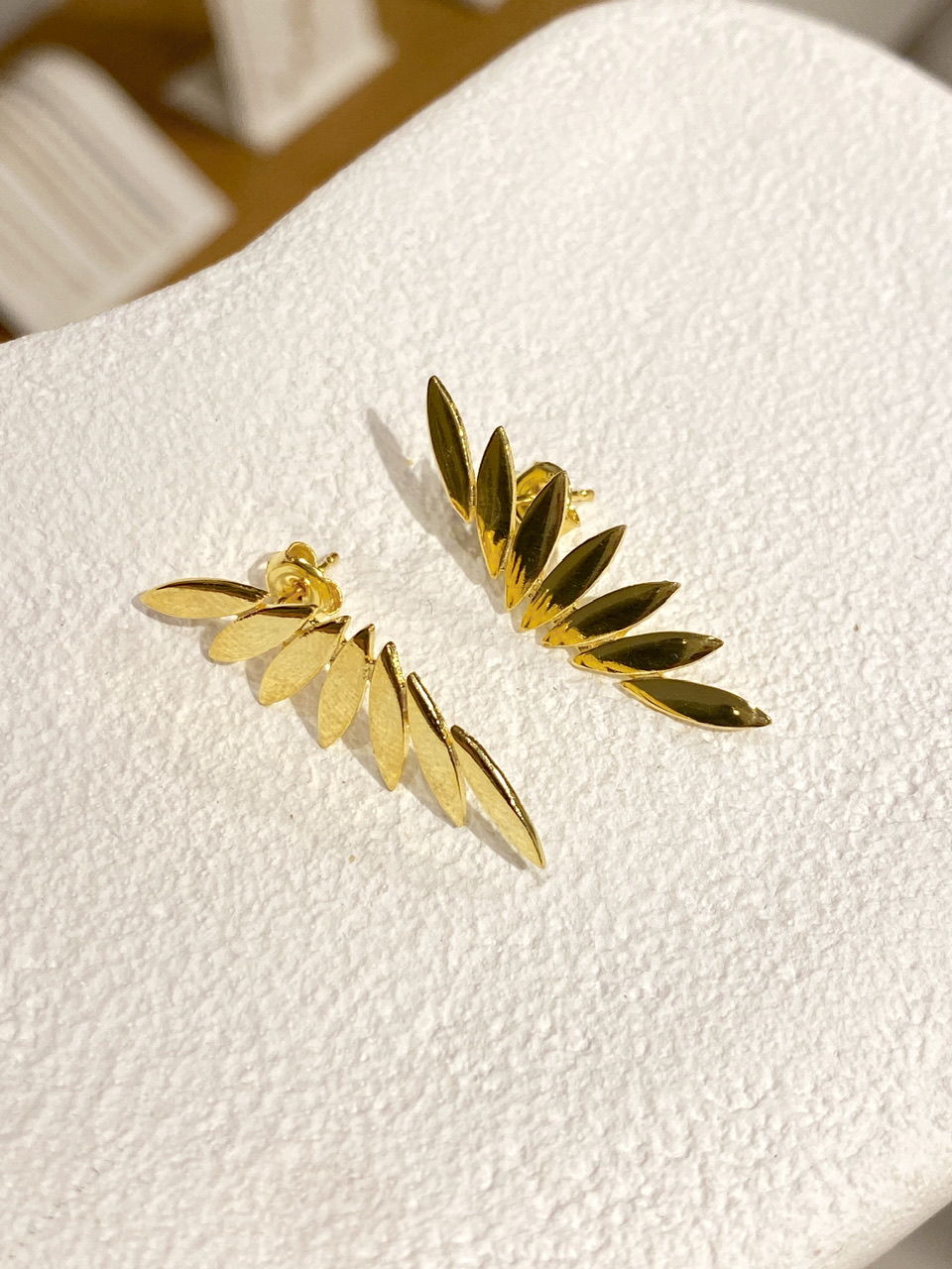 925 Gümüş | Büyük Yaprak Küpe