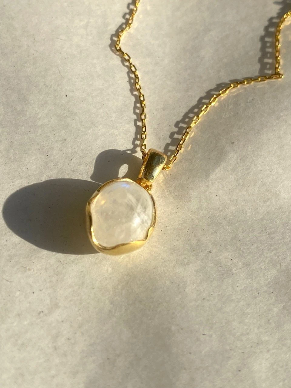 925 Gümüş | Doğal Ay Taşı Kolye