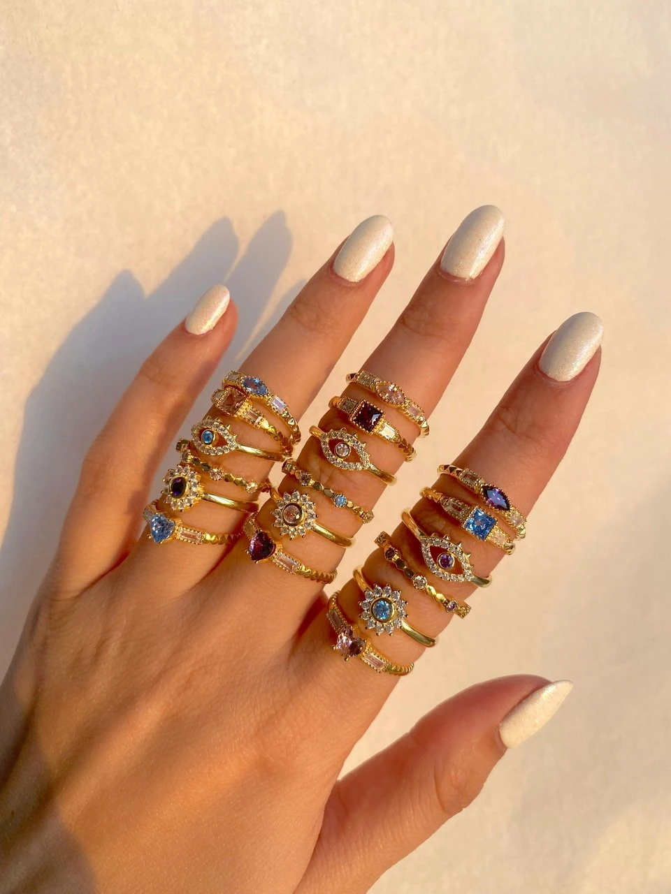 925 Gümüş | Renkli Taşlı Güneş Yüzük