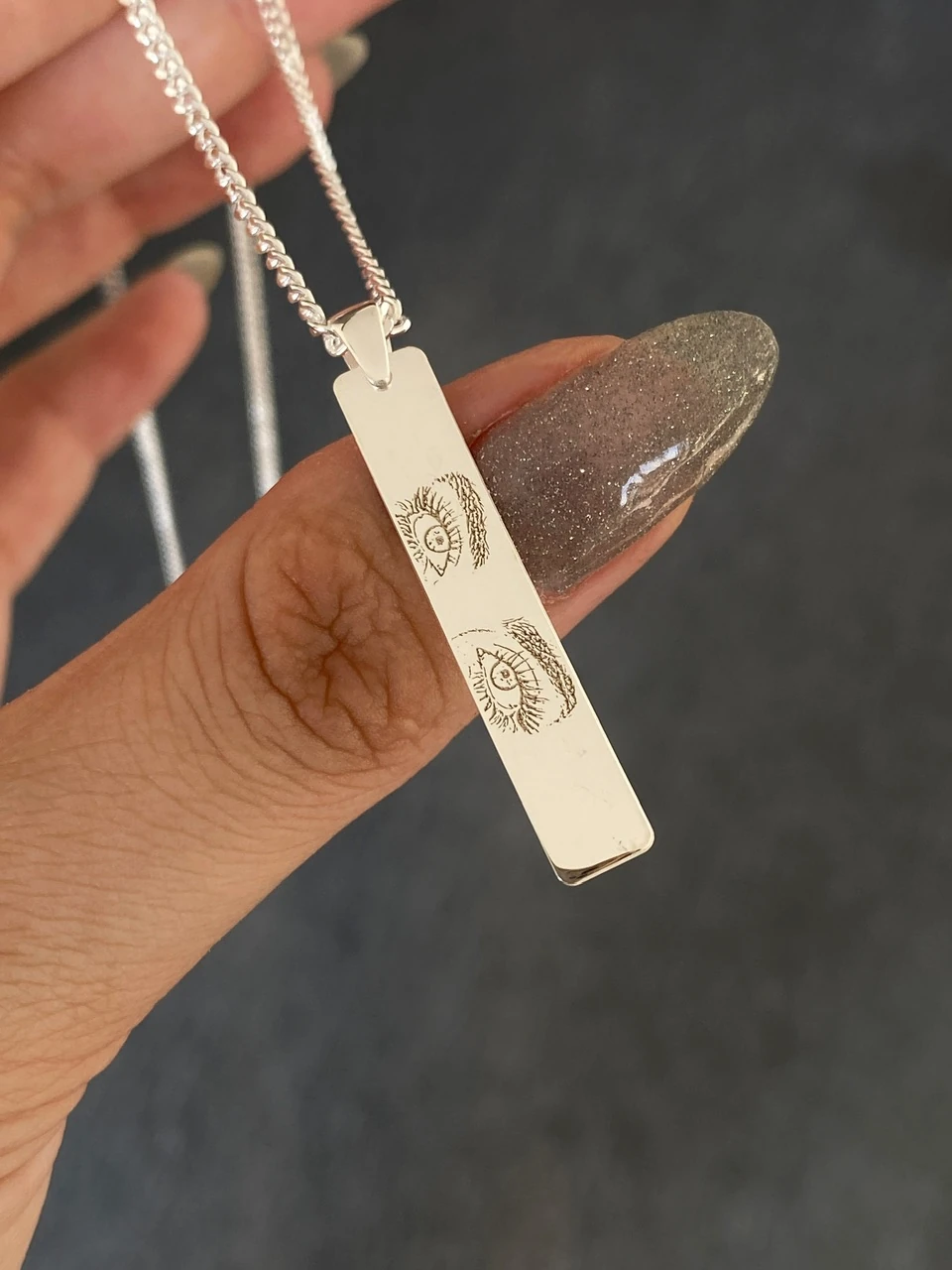 925 Gümüş | Unisex İstediğini Çizdir Göz Kolye