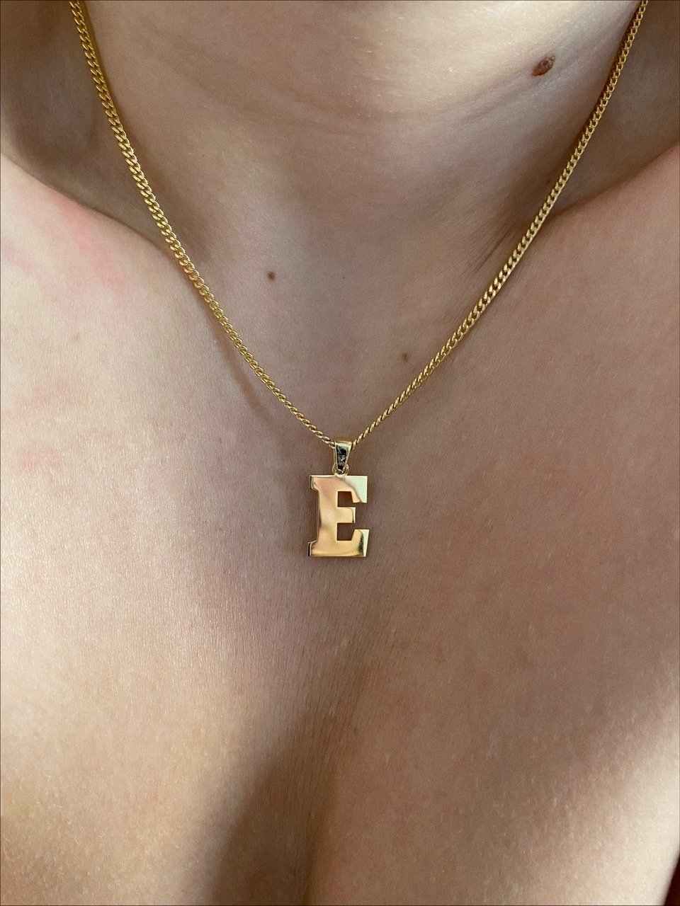 925 Gümüş | Unisex Kalın Zincirli Tek Harf Kolye