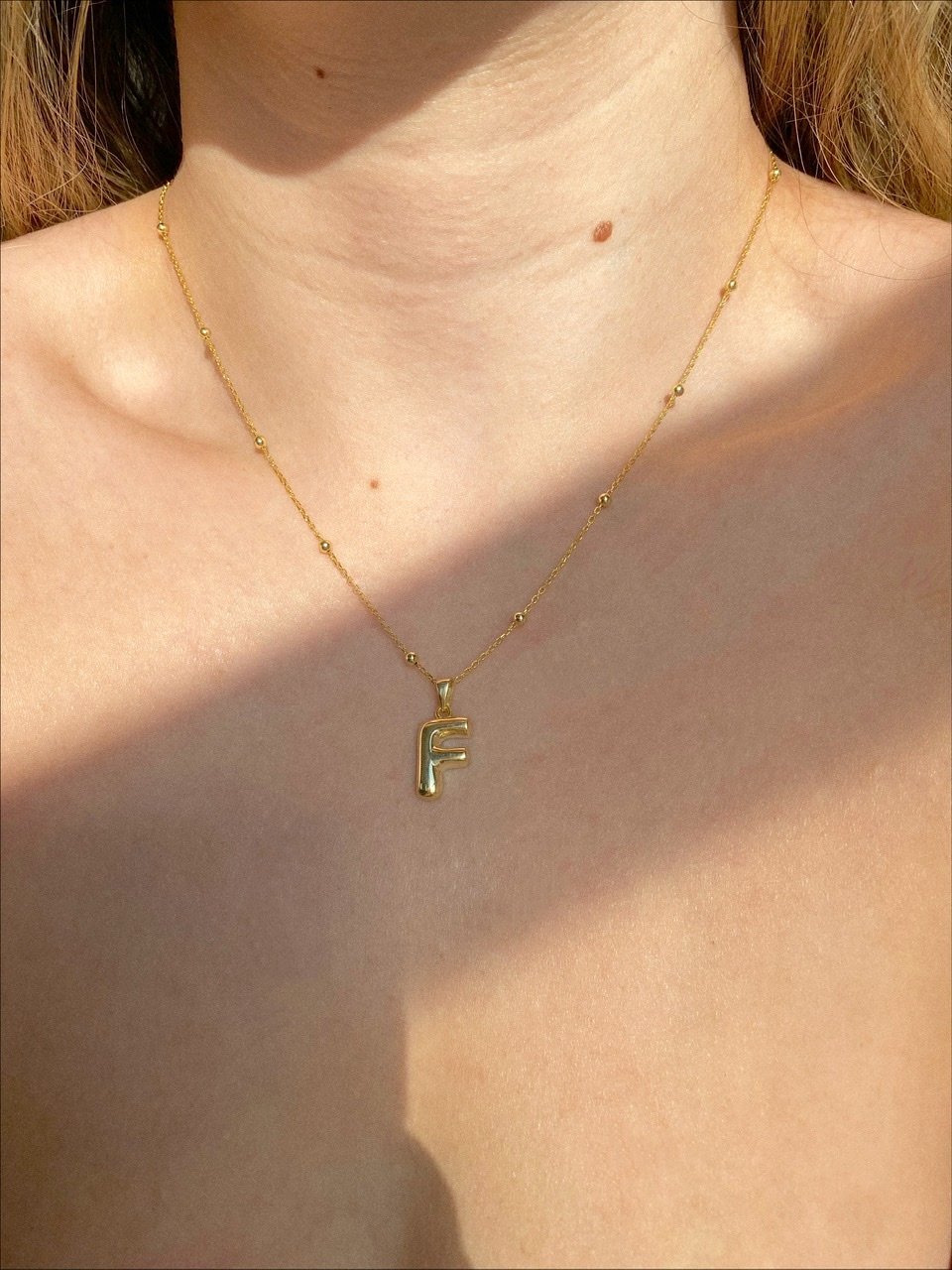 925 Gümüş | Top Zincirli Harf Kolye