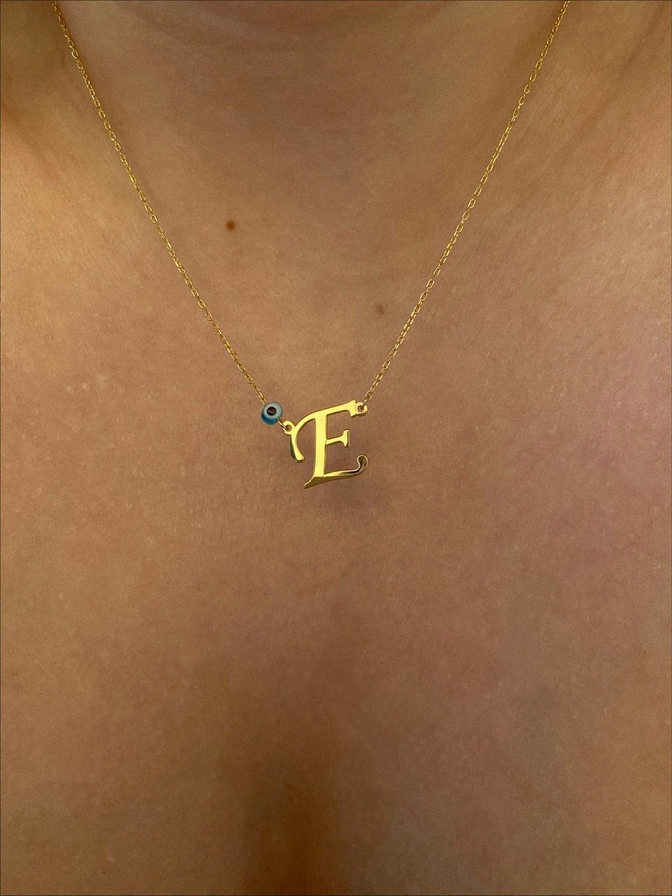 925 Gümüş | Nazar Boncuklu Harf Kolye