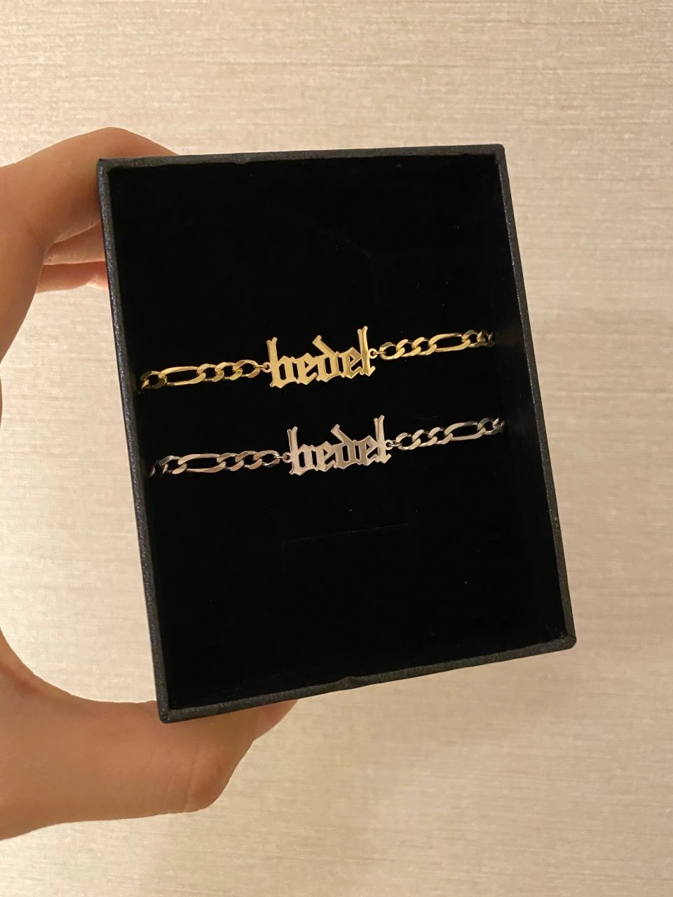 925 Gümüş | Boyfriend Zincirli İstediğini Yazdır Bileklik