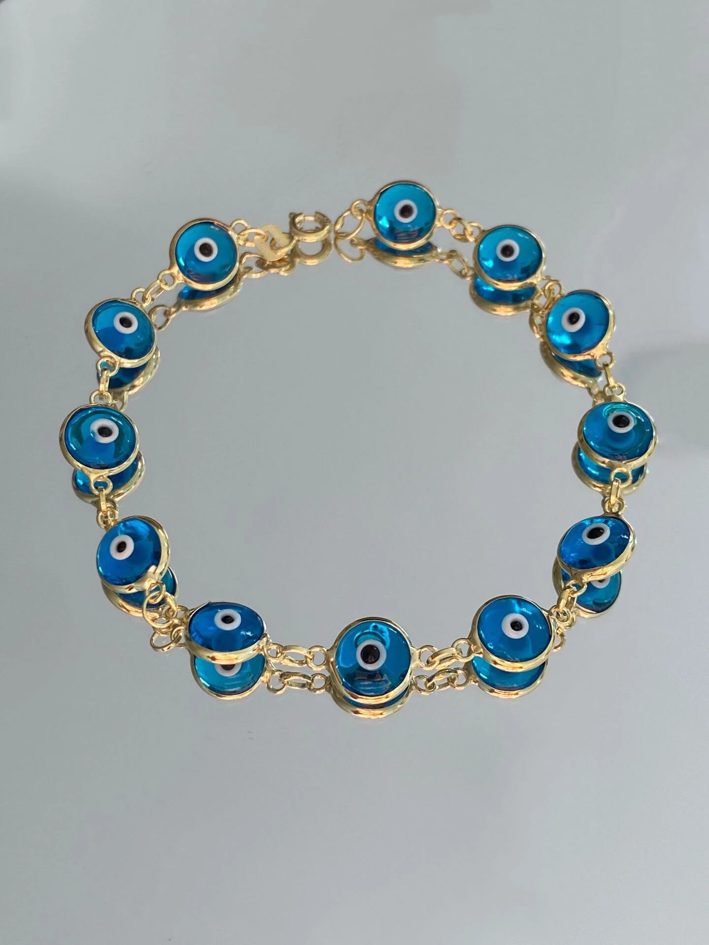 925 Gümüş | Mavi Mineli Nazar Boncuklu Bileklik