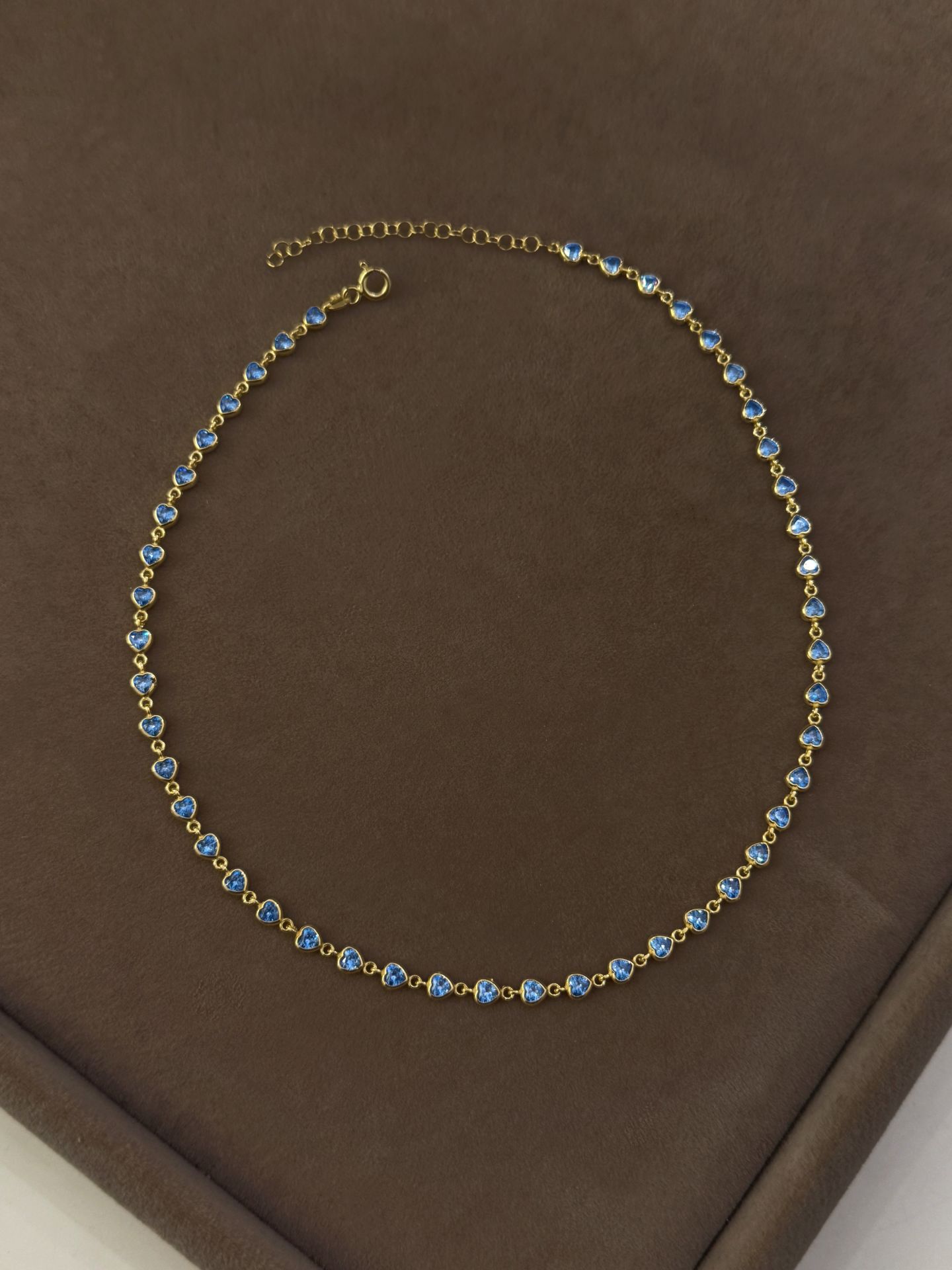 925 Gümüş | Akuamarin Taşlı Kalp Choker Kolye