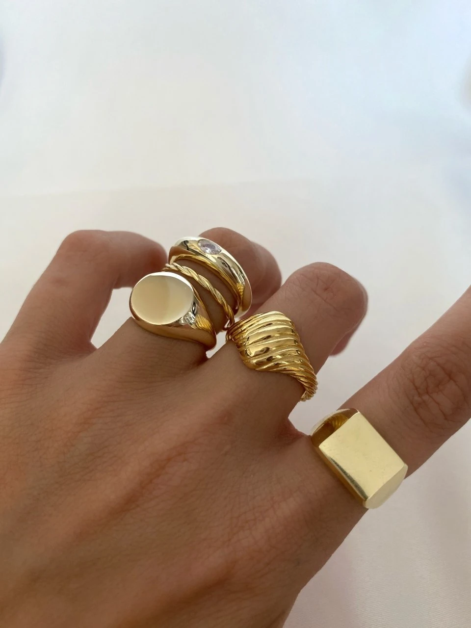 925 Gümüş | Basic Dikdörtgen Şovalye Yüzük