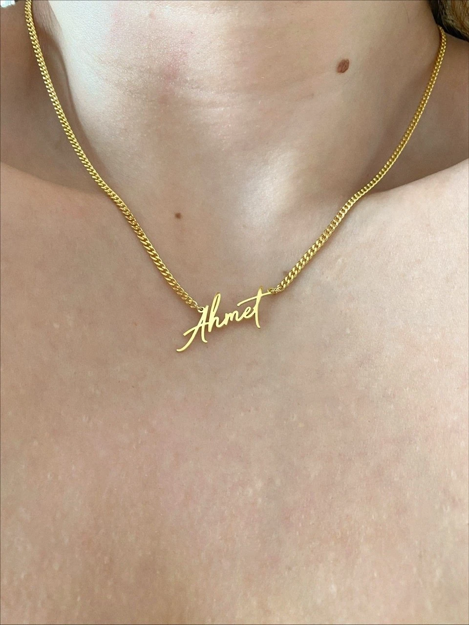 925 Gümüş | Özel Font 5 Kalın Zincirli İstediğini Yazdır Kolye
