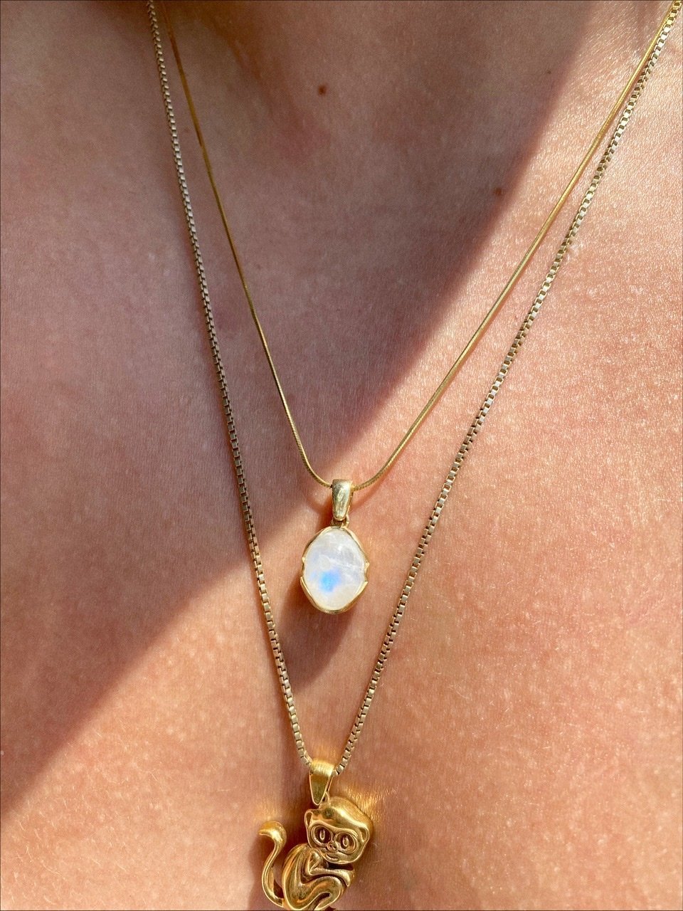 925 Gümüş | Doğal Ay Taşı Kolye