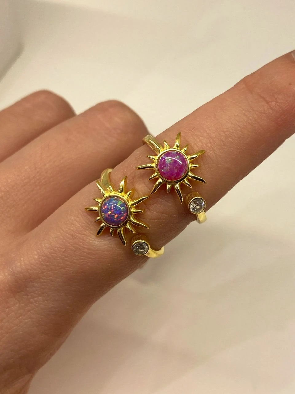 925 Gümüş | Opal Taşlı Güneş Yüzük