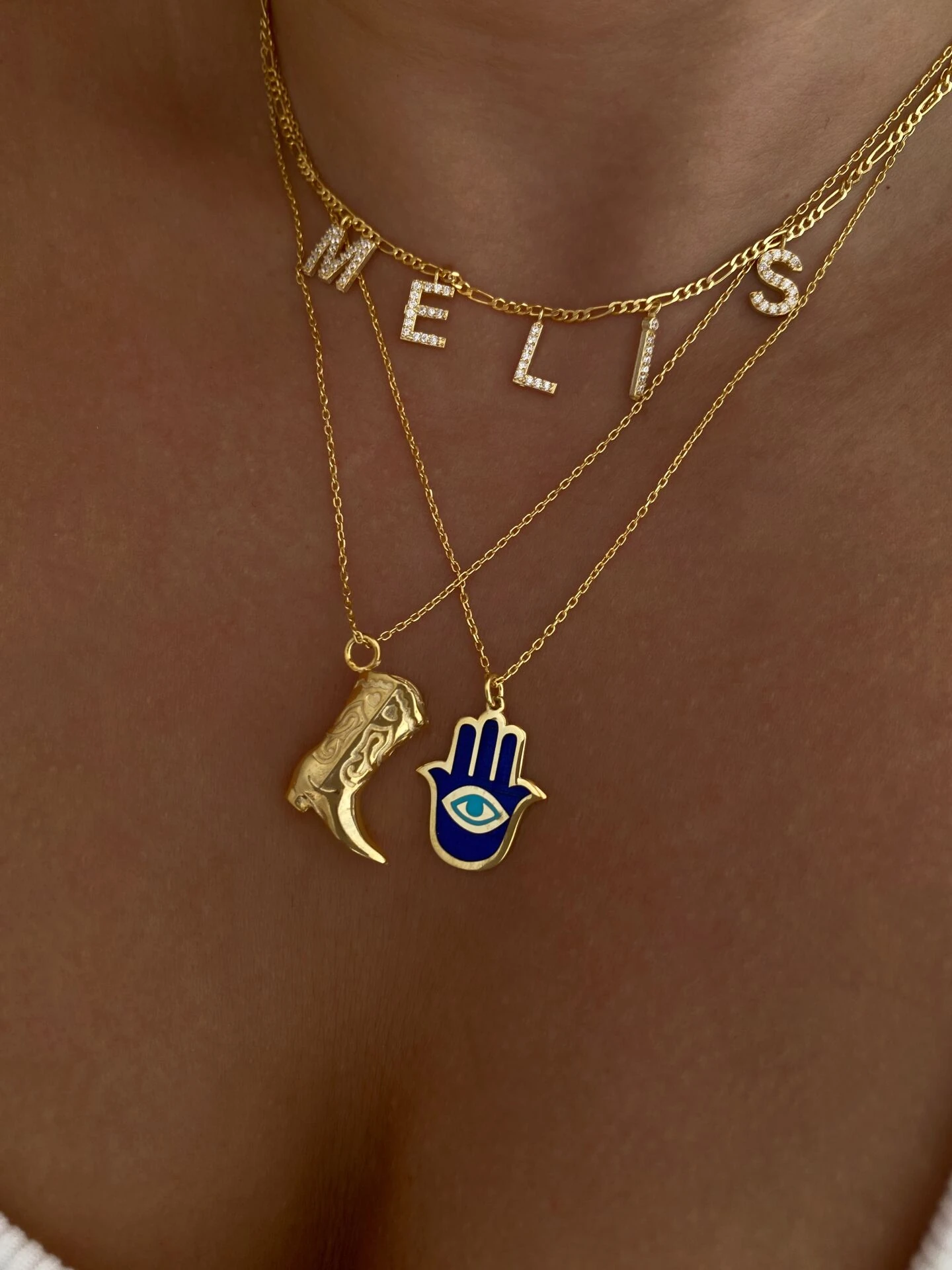 925 Gümüş | İnce Boyfriend Zincirli Taşlı İstediğini Yazdır Kolye