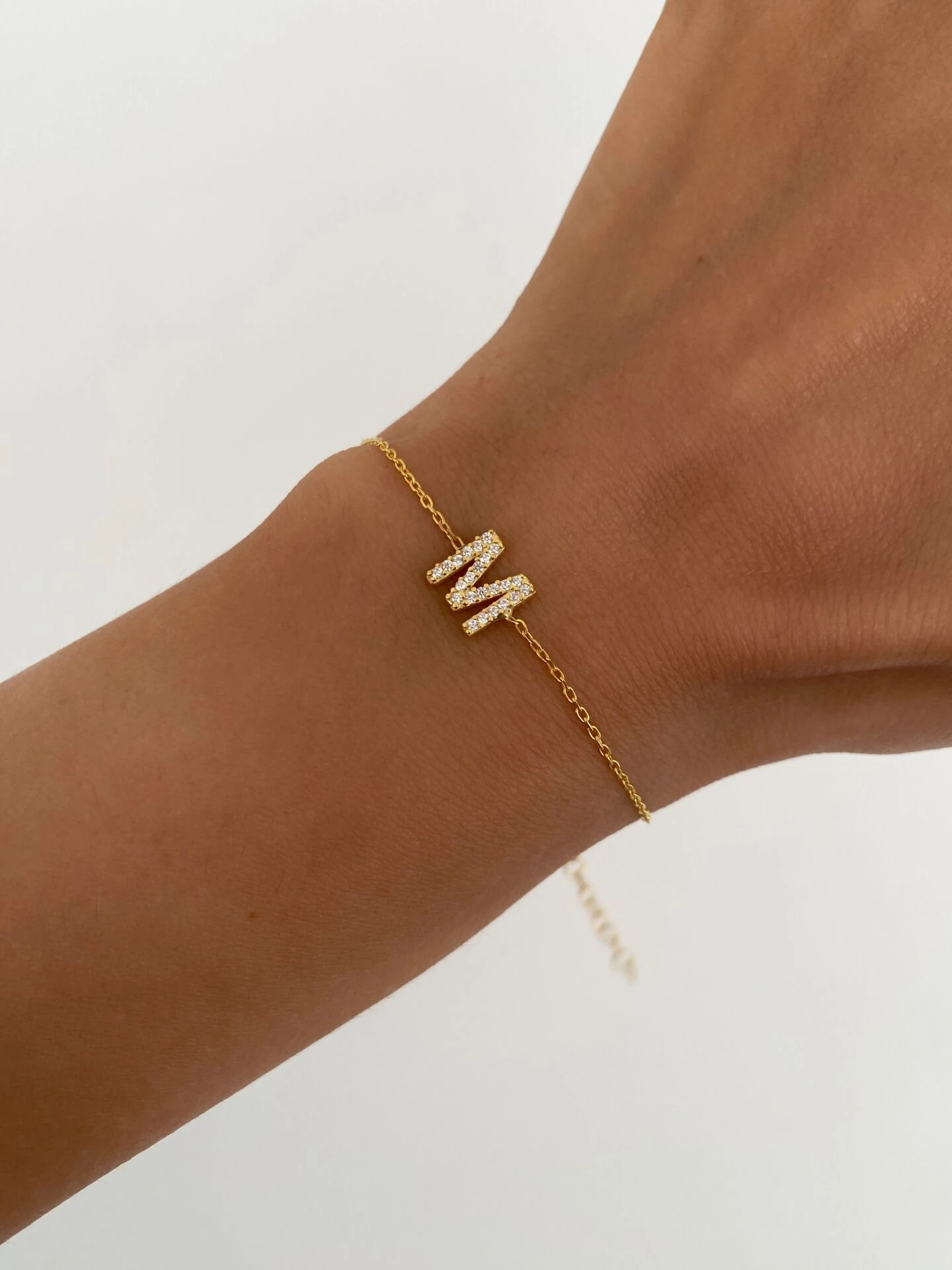 925 Gümüş | İstediğini Yazdır Taşlı Harf Bileklik