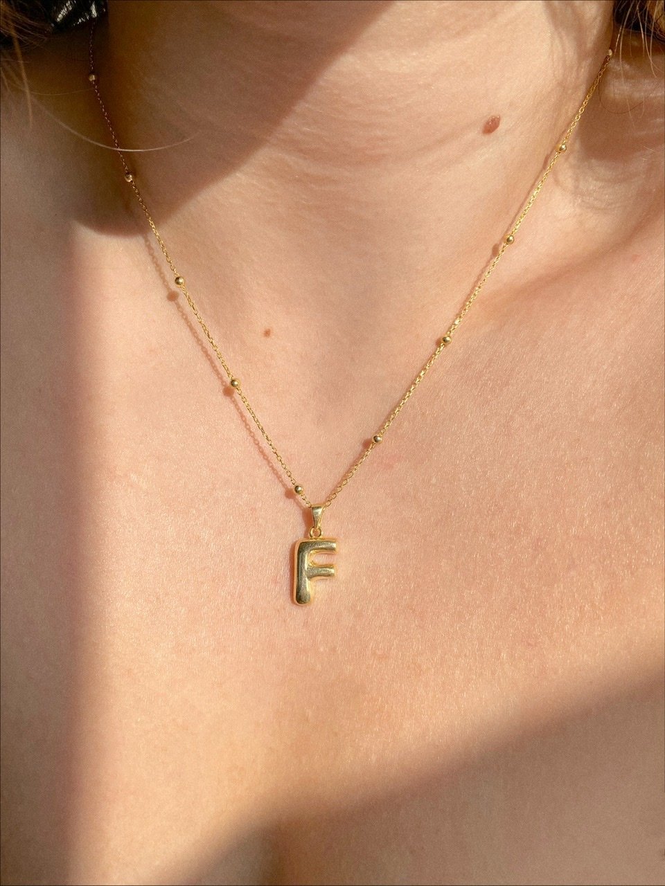 925 Gümüş | Top Zincirli Harf Kolye