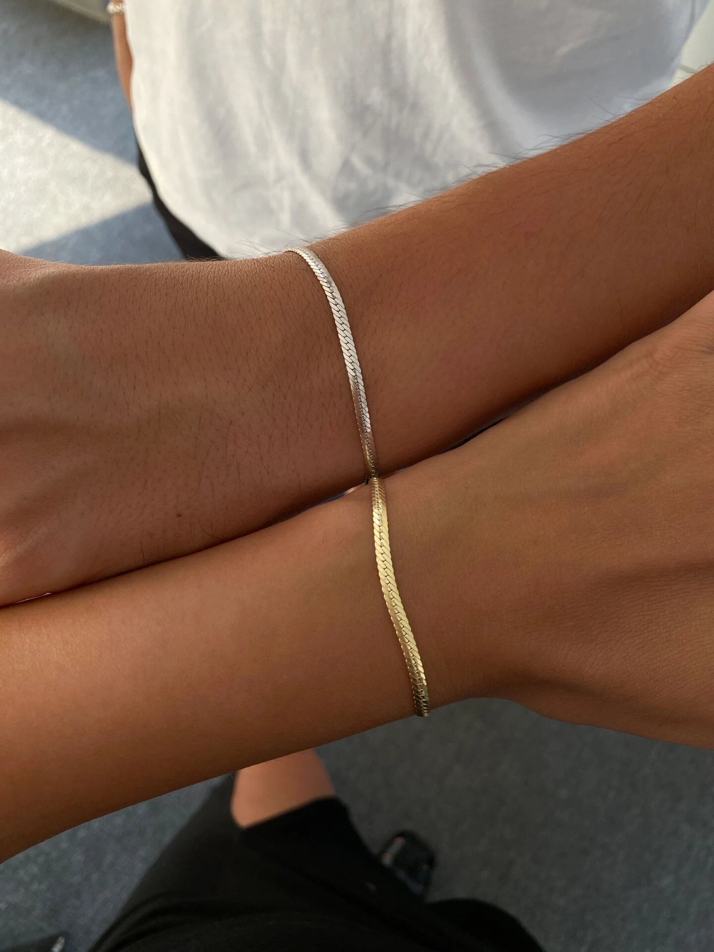 925 Gümüş | Unisex Yassı Zincir Bileklik