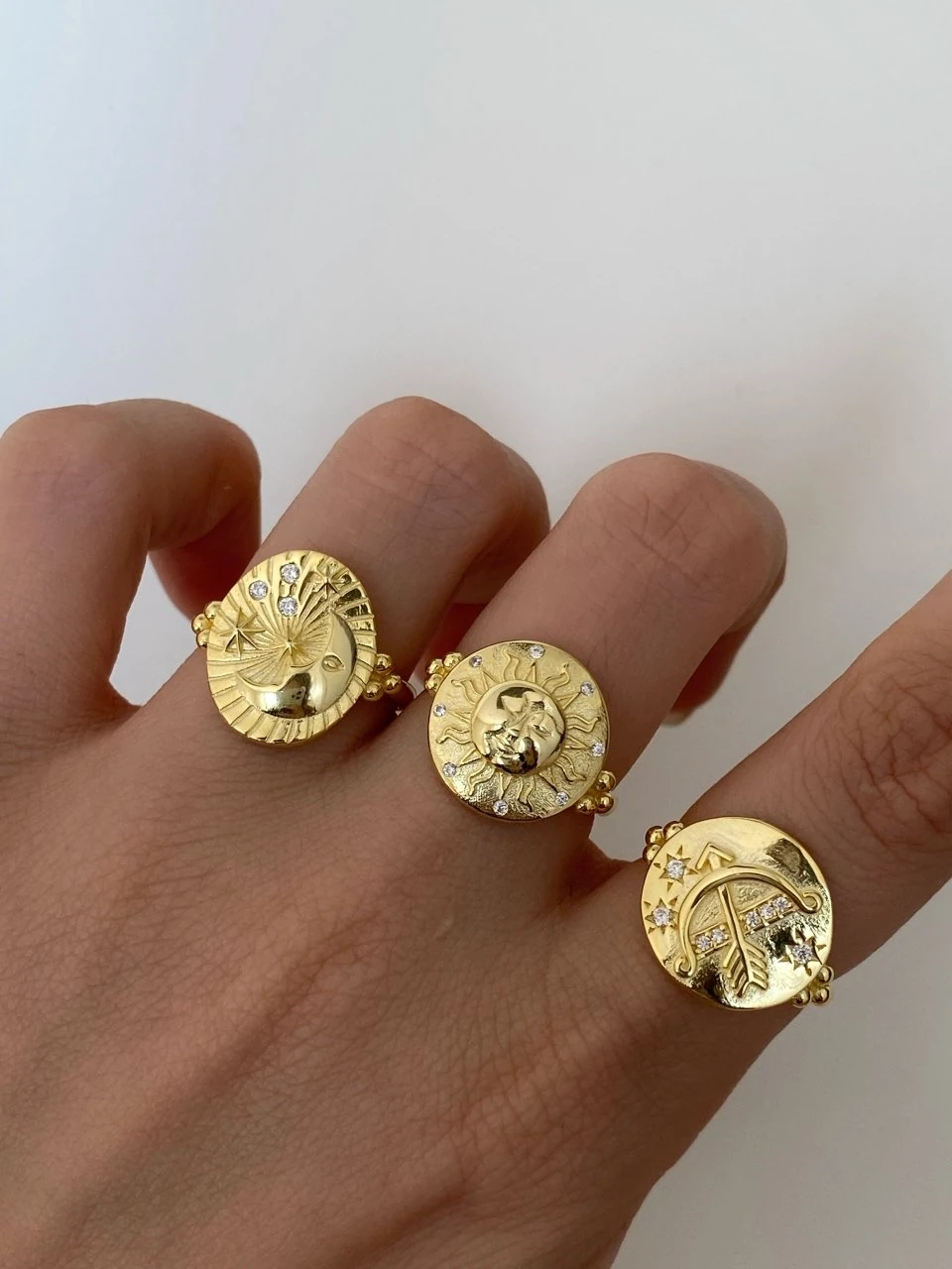 925 Gümüş | ''The Moon'' Madalyon Yüzük