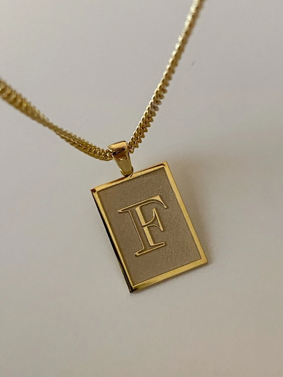 925 Gümüş | Kalın Zincirli Harf Tabela Kolye