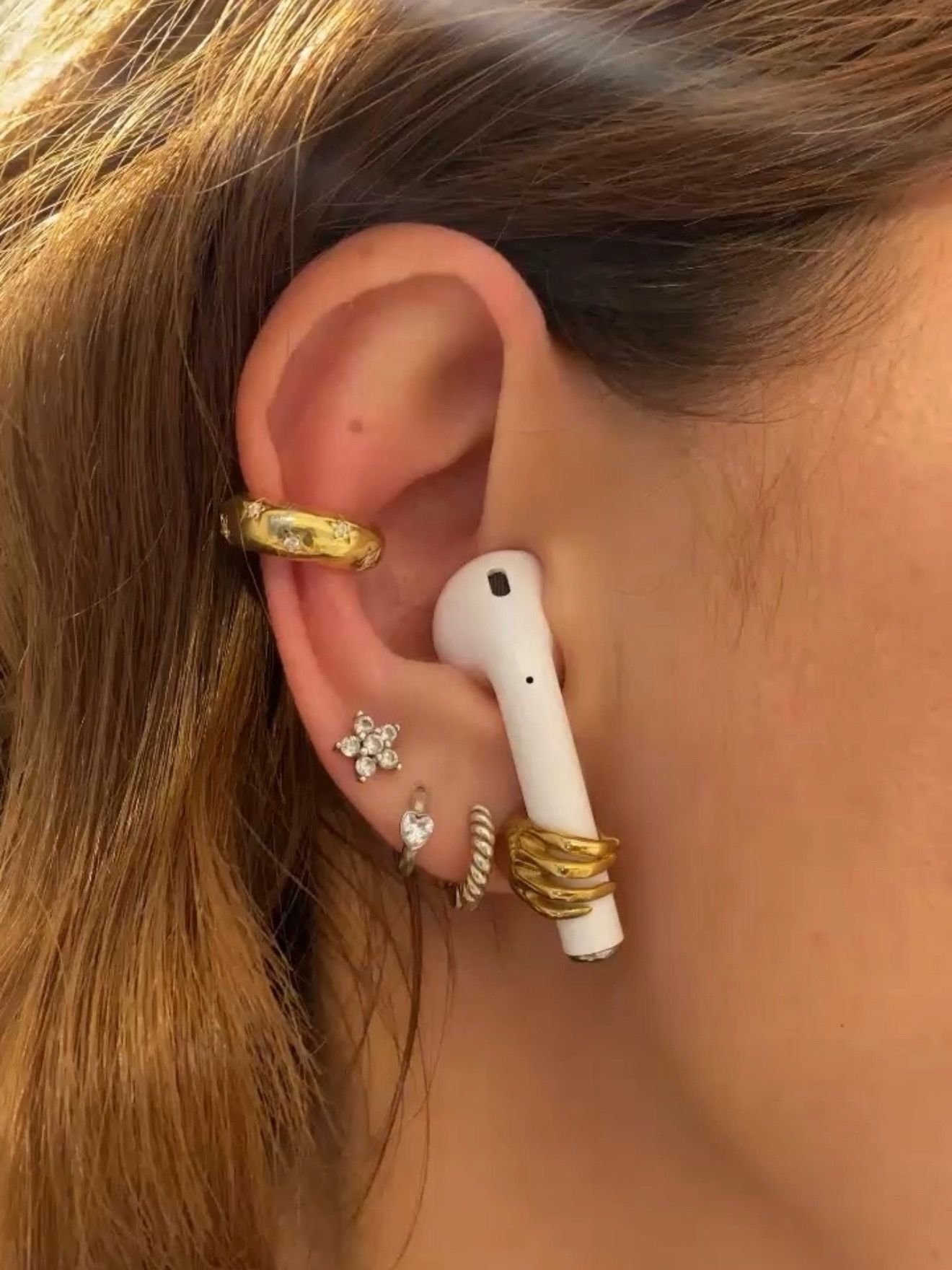 925 Gümüş | Airpods Tutucu El Küpe