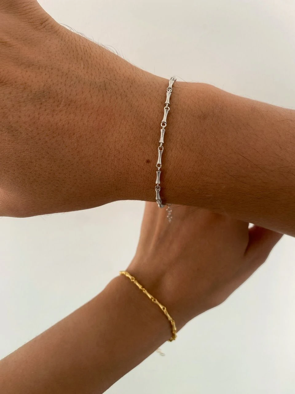 925 Gümüş | Unisex Örme Barlı Zincir Bileklik