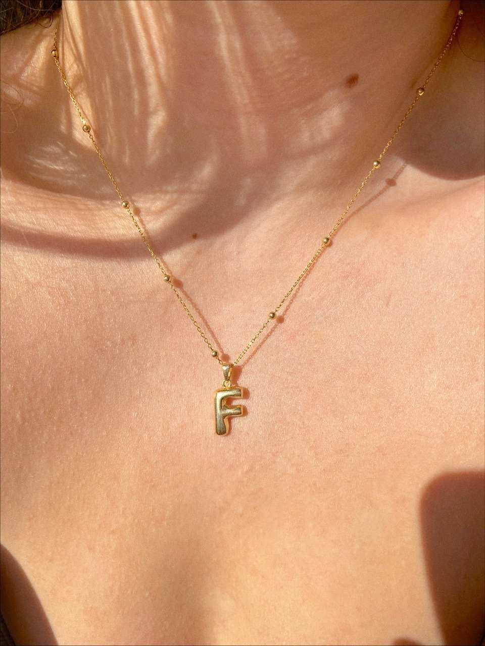 925 Gümüş | Top Zincirli Harf Kolye