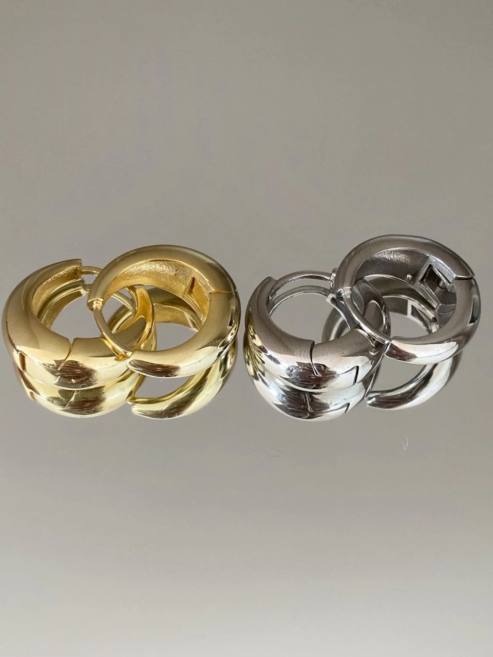 925 Gümüş | Bombeli Basic Halka Küpe