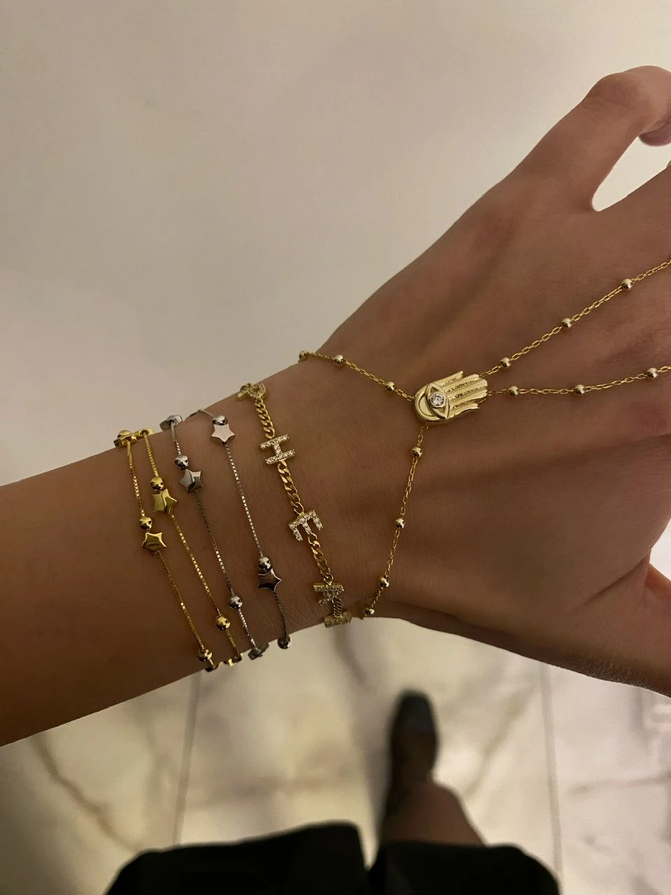 925 Gümüş | Star Girl Çift Sıra Zincir Bileklik