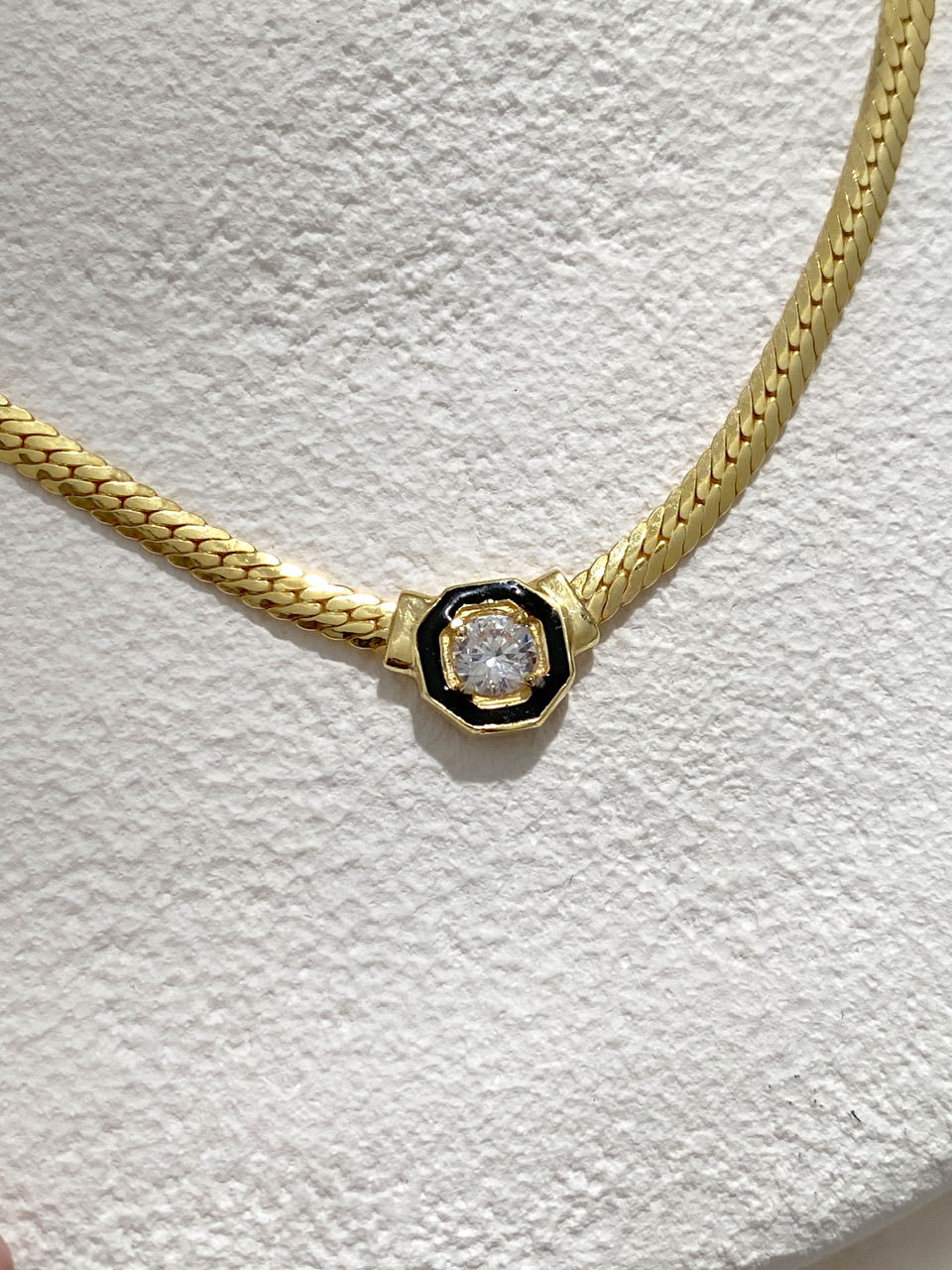 925 Gümüş | Taşlı Yassı Zincir (Serenay Kolyesi)