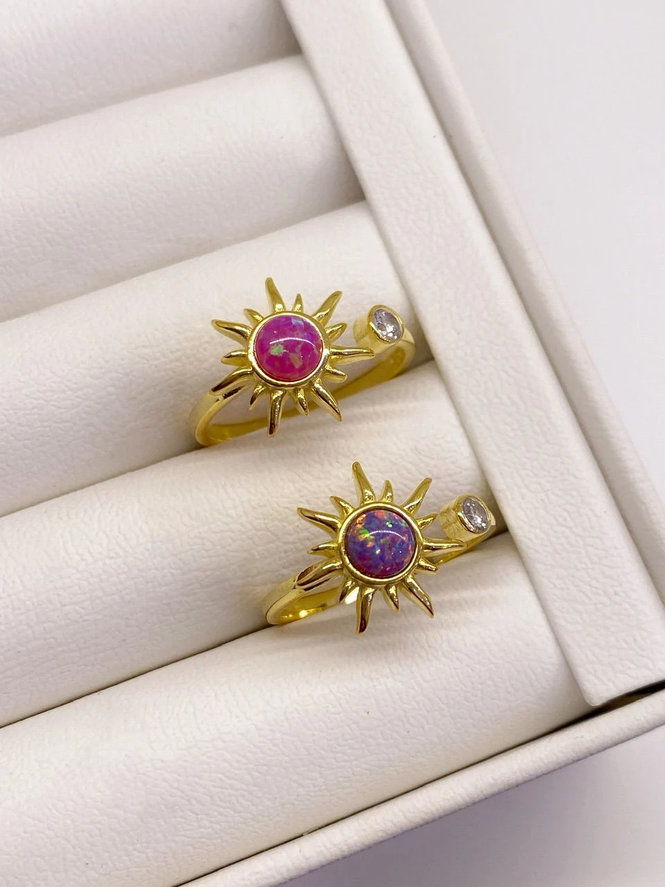 925 Gümüş | Opal Taşlı Güneş Yüzük