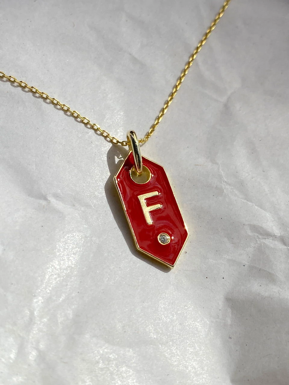 925 Gümüş | Unisex Mineli Taş Detaylı İstediğini Yazdır Harf Kolye (Kırmızı/Lacivert/Siyah)