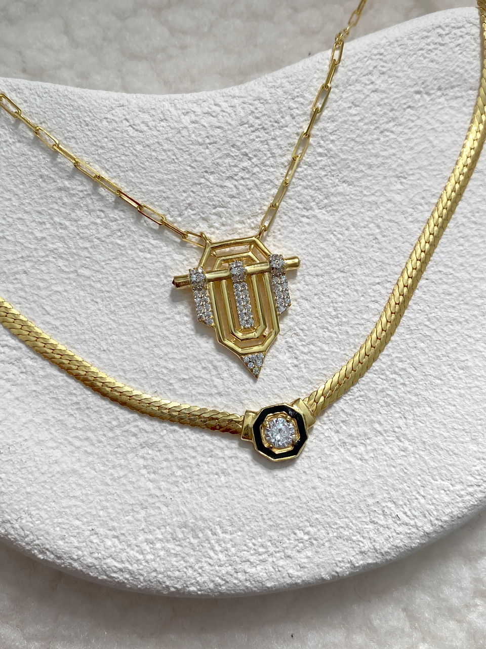 925 Gümüş | Büyük Boy Trend Taş Detaylı Kolye (Serenay Kolyesi)