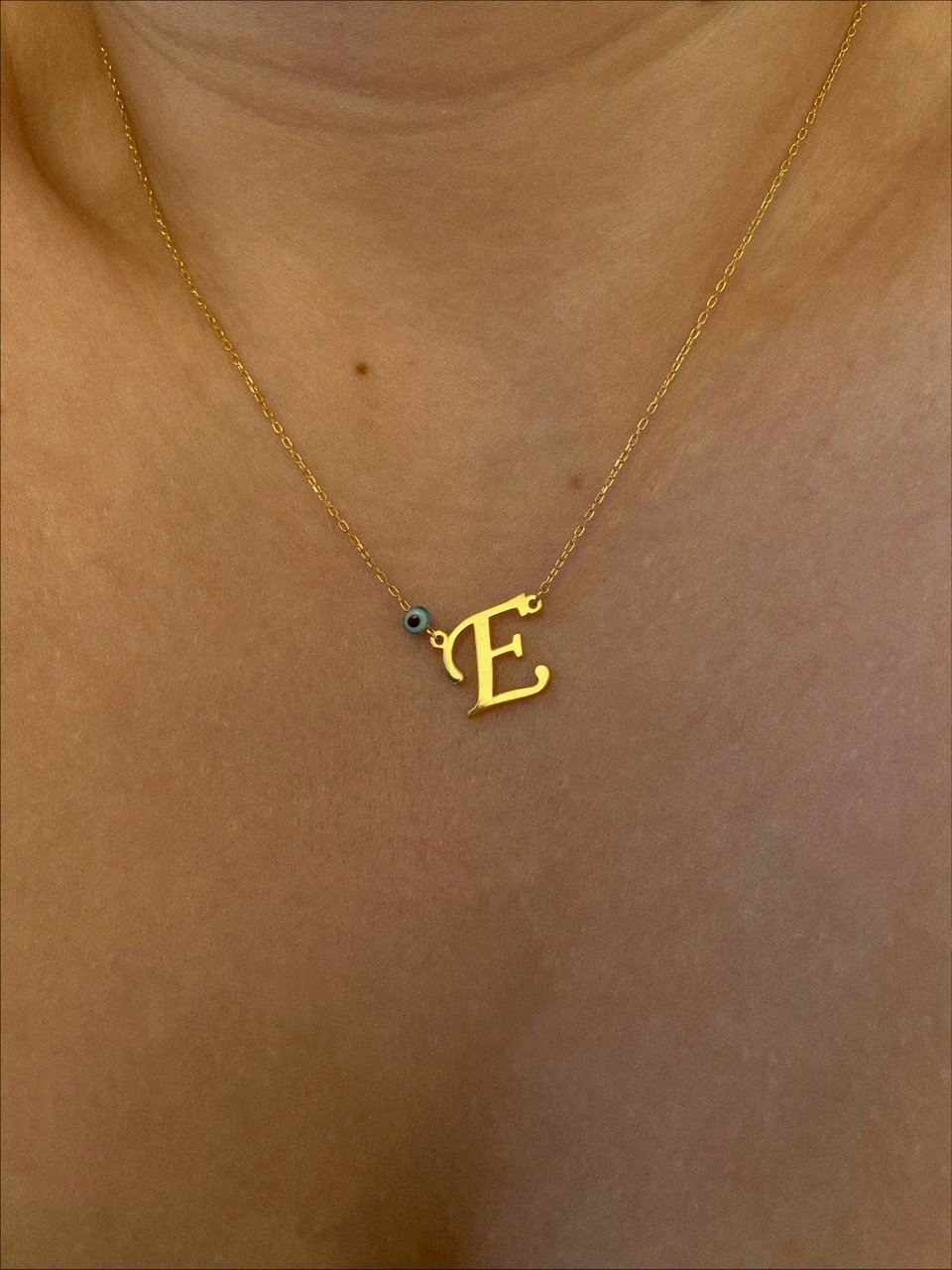 925 Gümüş | Nazar Boncuklu Harf Kolye