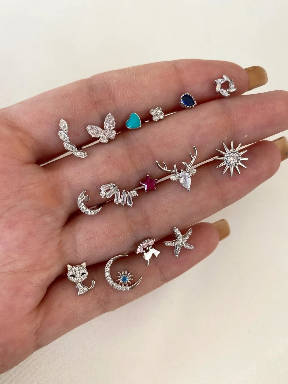 925 Gümüş | Silver Renk Tragus Uyumlu Piercingler