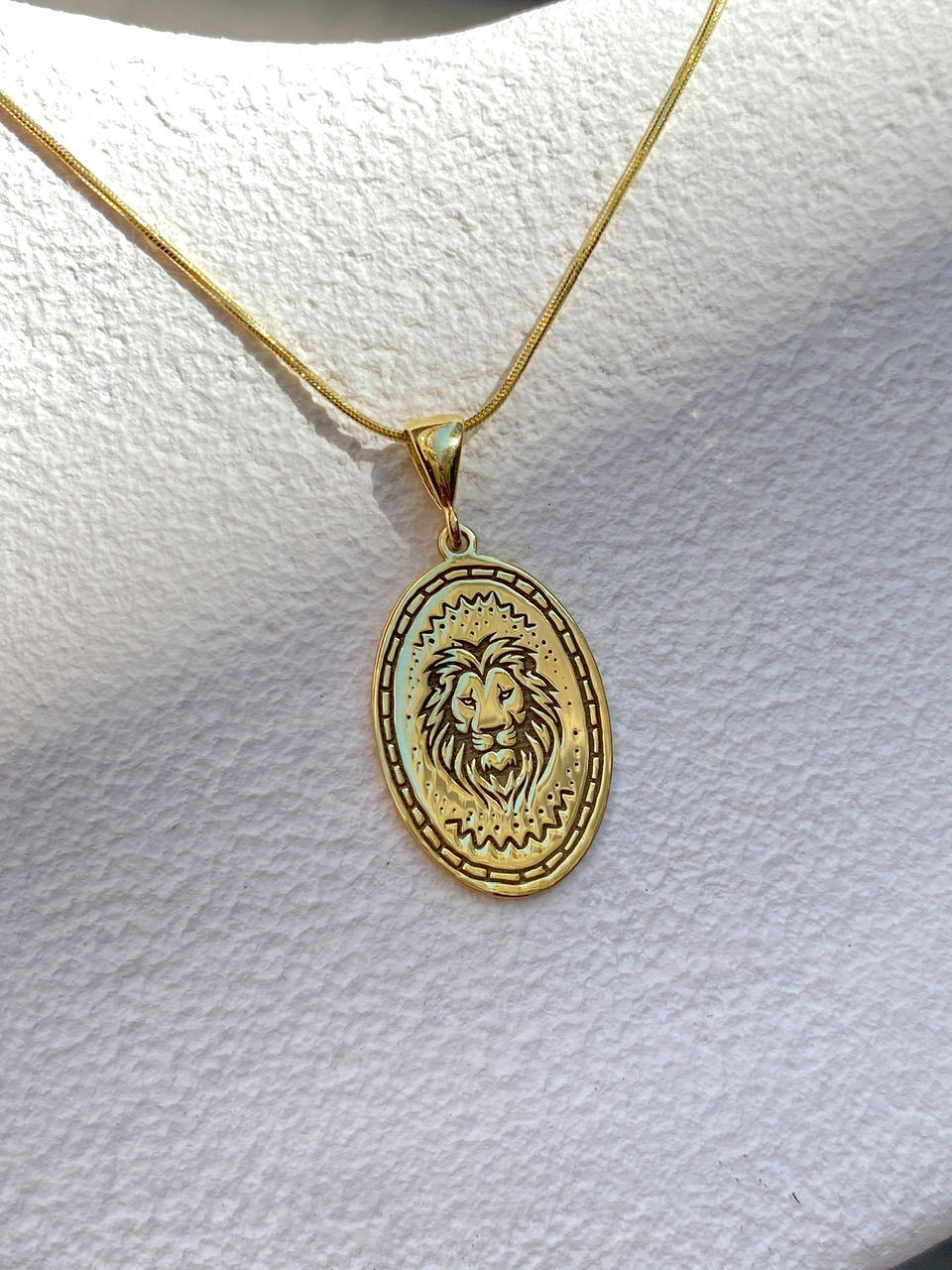 925 Gümüş | PHEAR Özel Tasarım Unisex Aslan Figürlü Madalyon Kolye