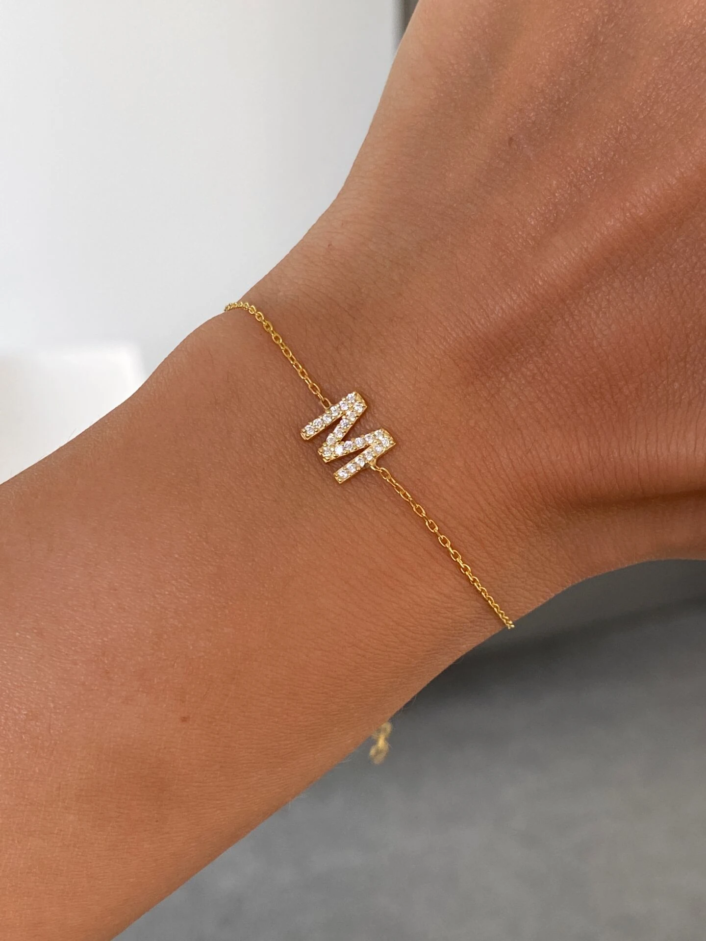 925 Gümüş | İstediğini Yazdır Taşlı Harf Bileklik