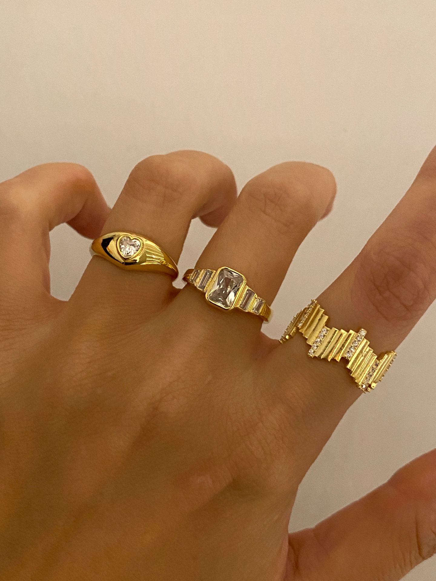 925 Gümüş | Taş Detaylı Asimetrik Yüzük