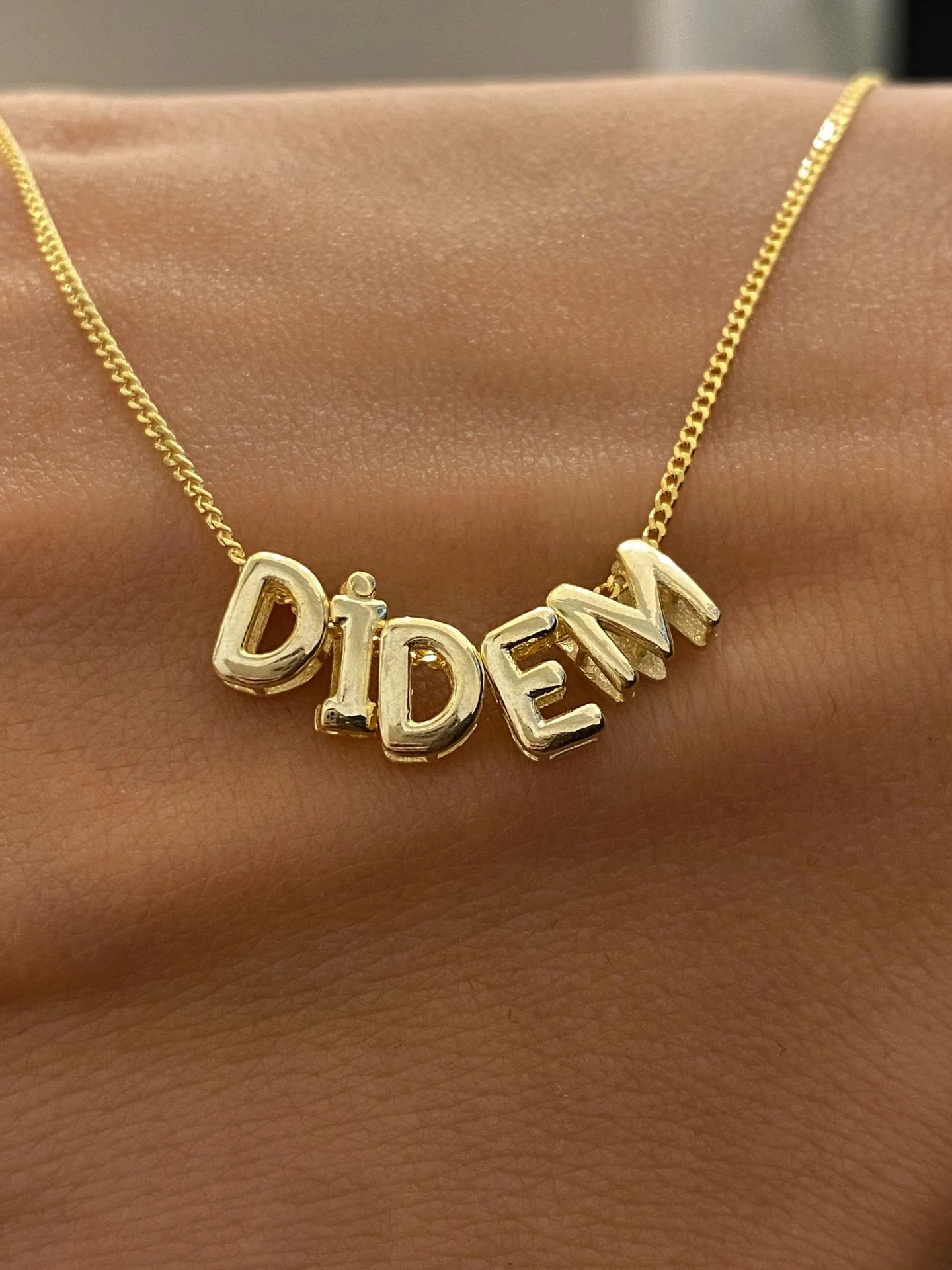 925 Gümüş | Unisex Bubble Harfli İstediğini Yazdır Kolye