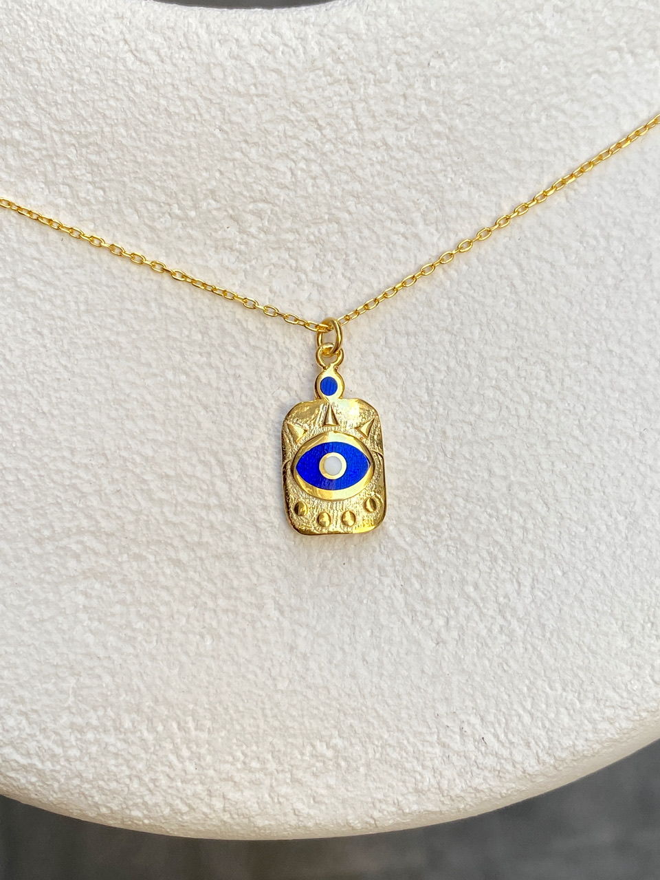 925 Gümüş | Lacivert Mineli Sembollü Kolye