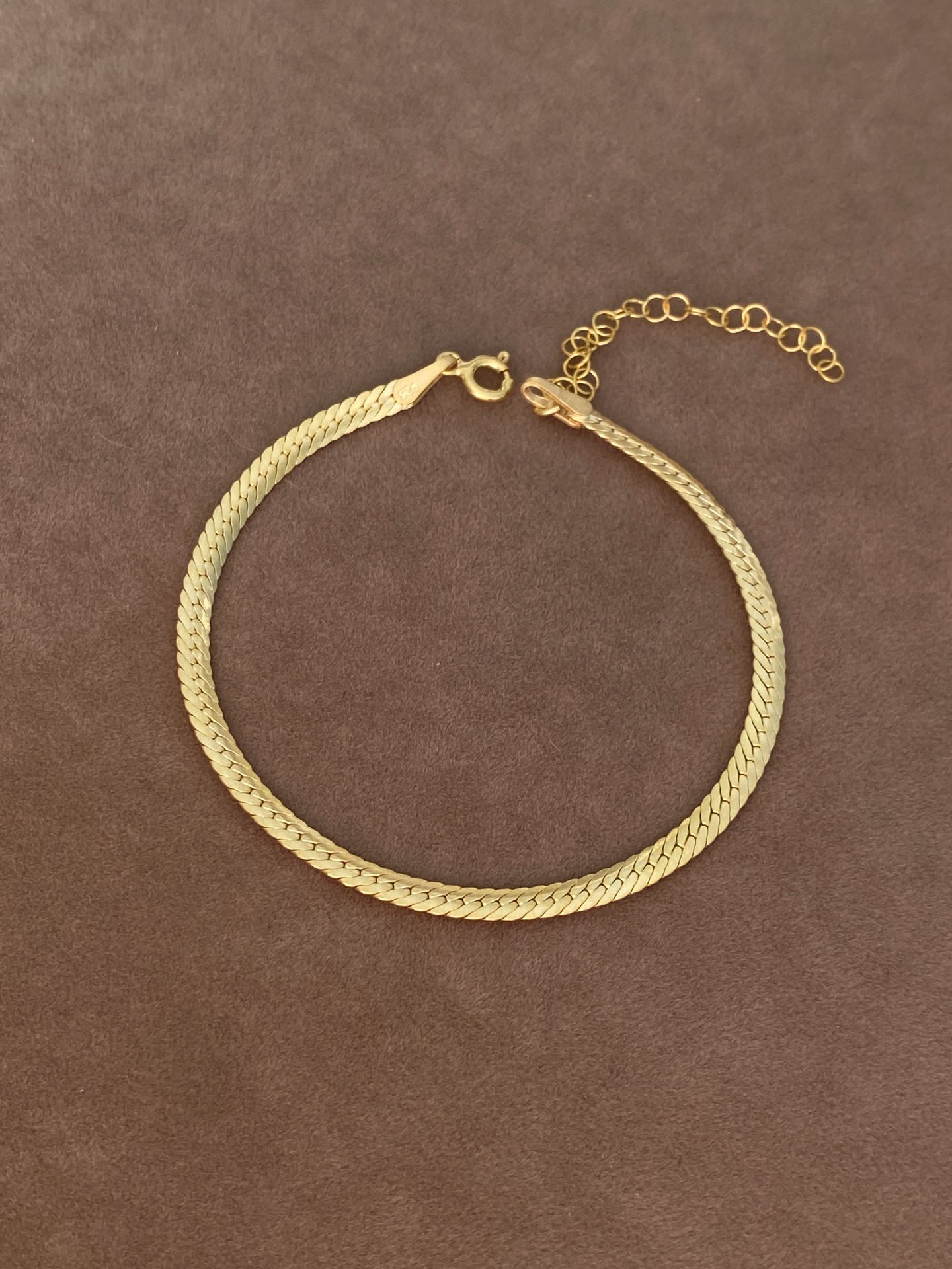 925 Gümüş | Unisex Yassı Zincir Bileklik