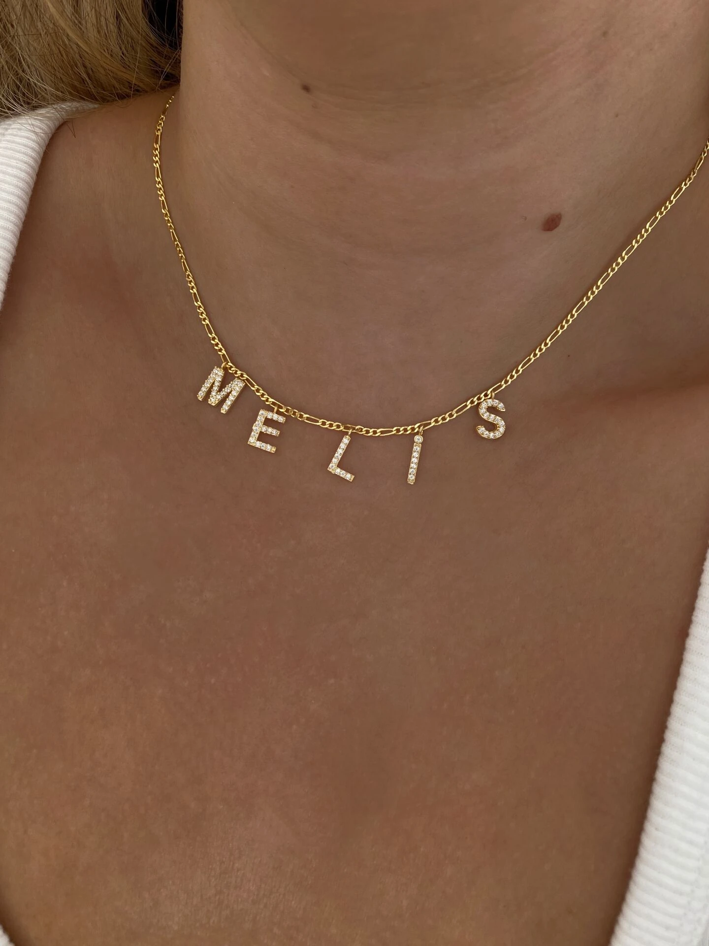 925 Gümüş | İnce Boyfriend Zincirli Taşlı İstediğini Yazdır Kolye