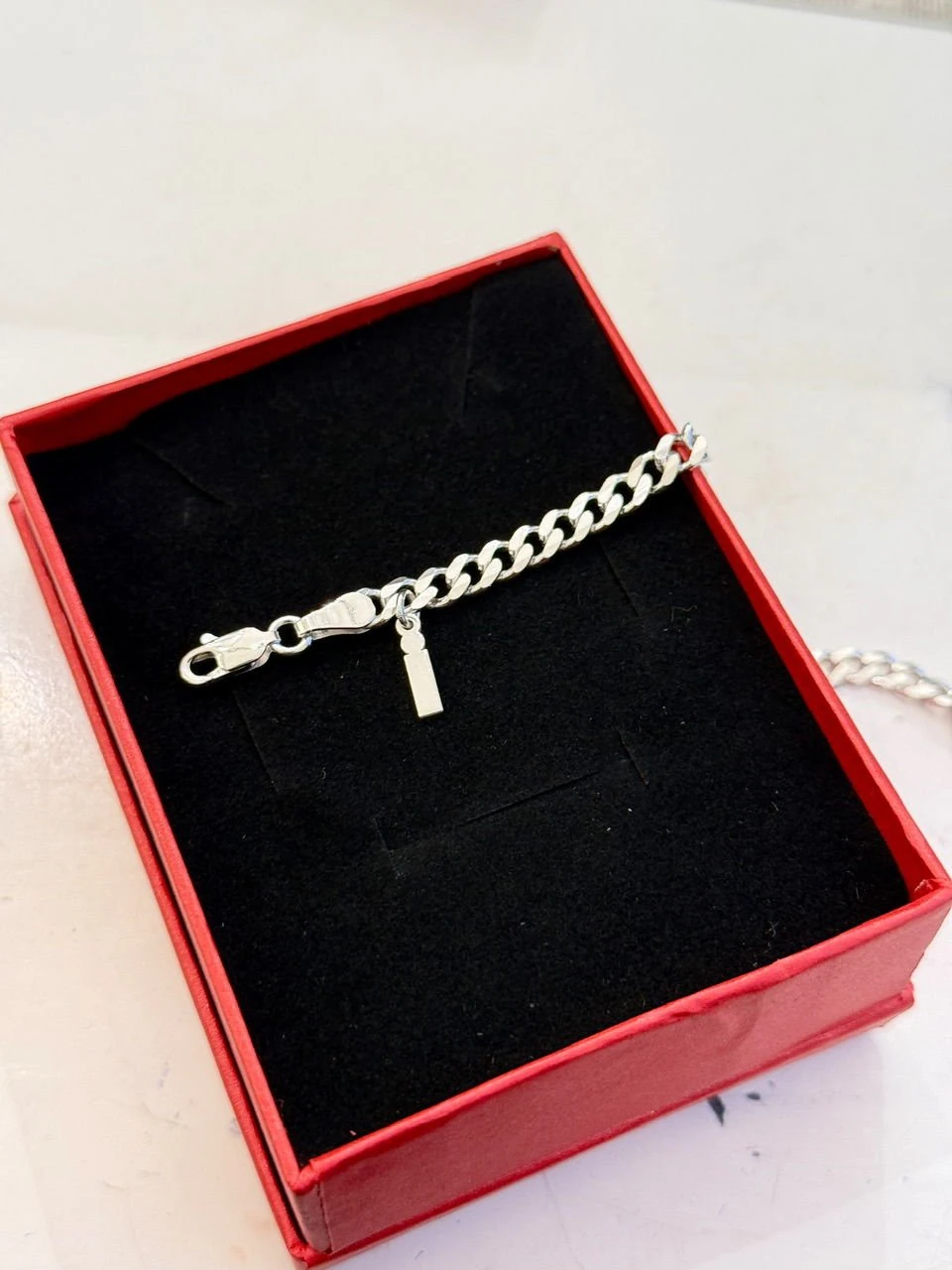 925 Gümüş | Harf Charmlı Unisex Kalın Gurmet Bileklik