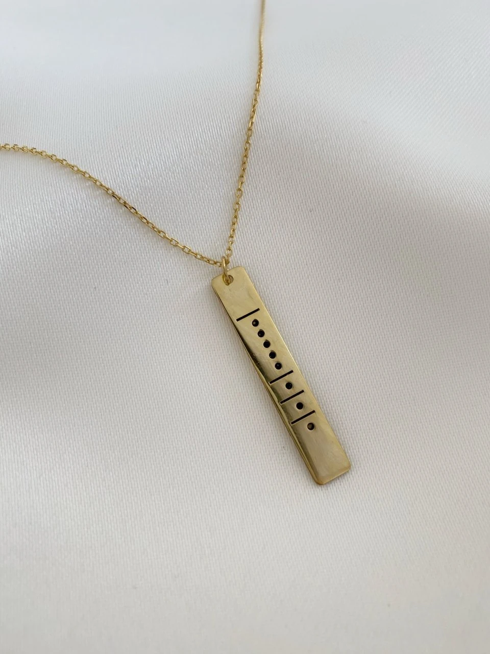 925 Gümüş | Mors Alfabeli Plaka Kolye