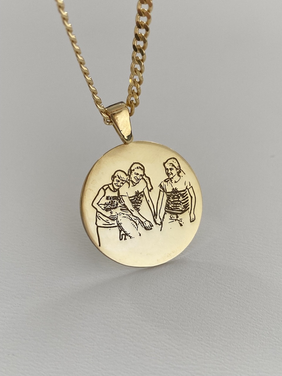 925 Gümüş | Unisex Kendi El Yazın ile İstediğini Yazdır - Fotoğraf Çizdir Yuvarlak Plaka Kolye