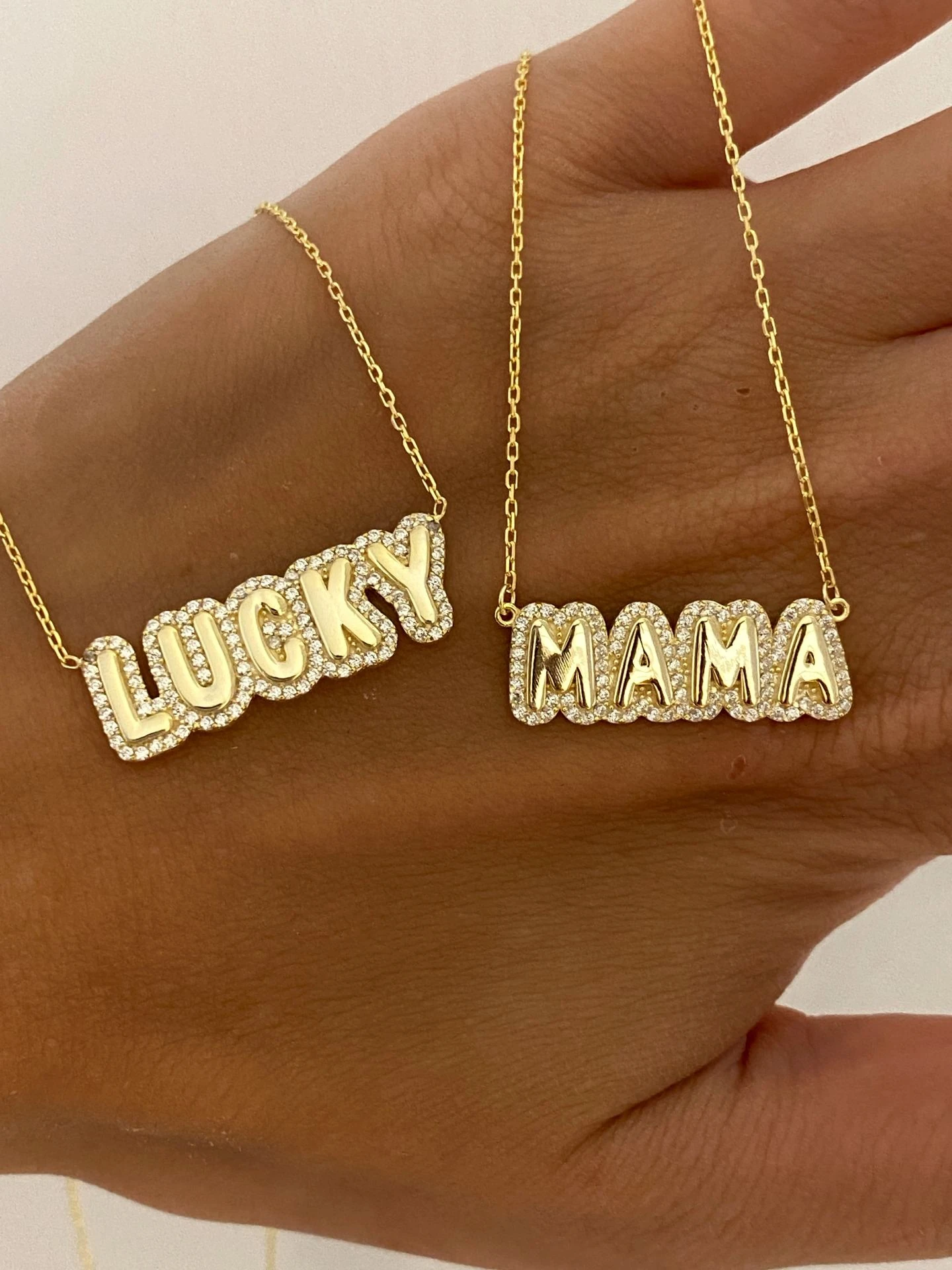 925 Gümüş | İstediğini Yazdır Taşlı 3 Boyutlu Bombeli Kolye