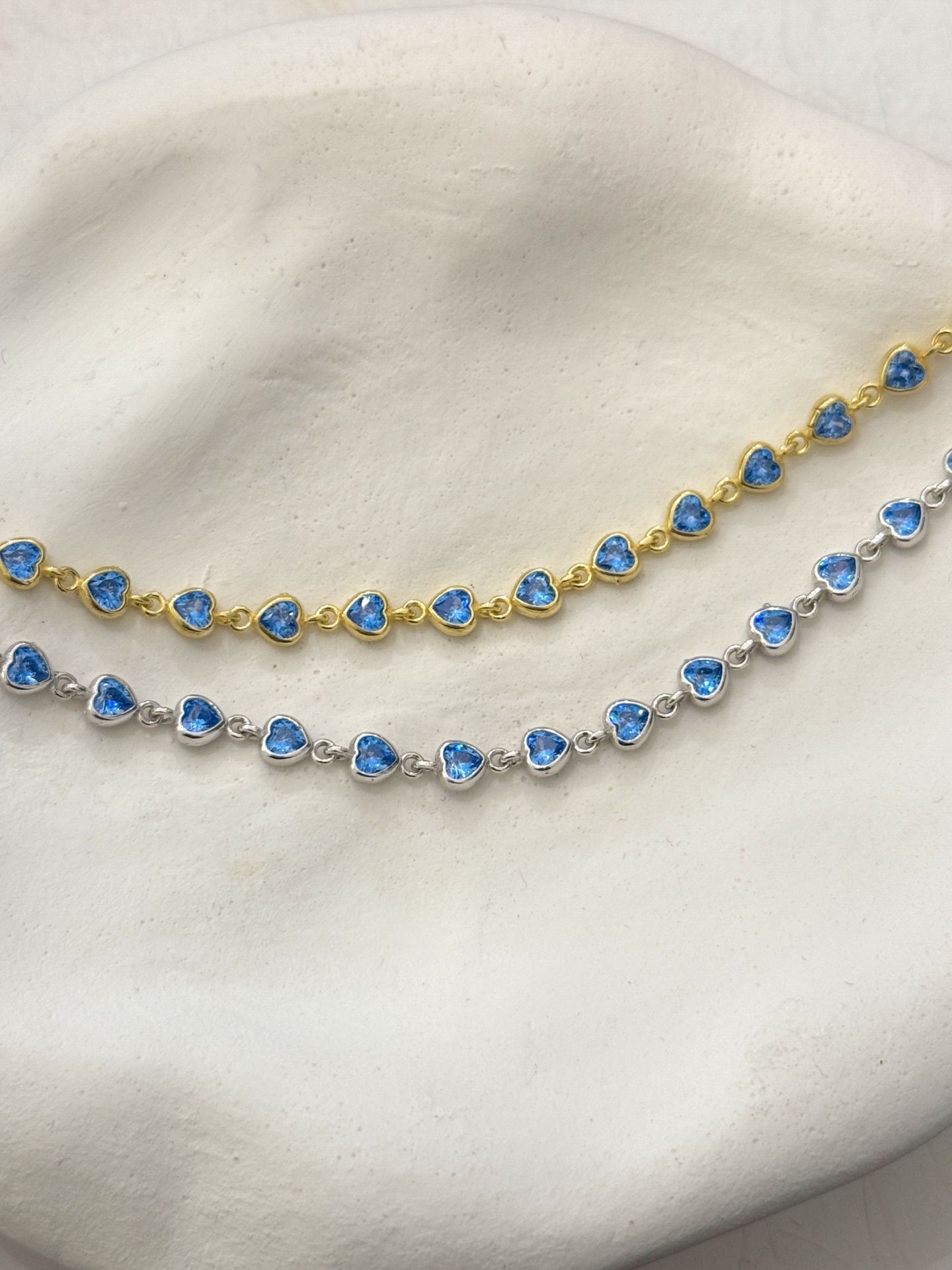 925 Gümüş | Akuamarin Taşlı Kalp Choker Kolye