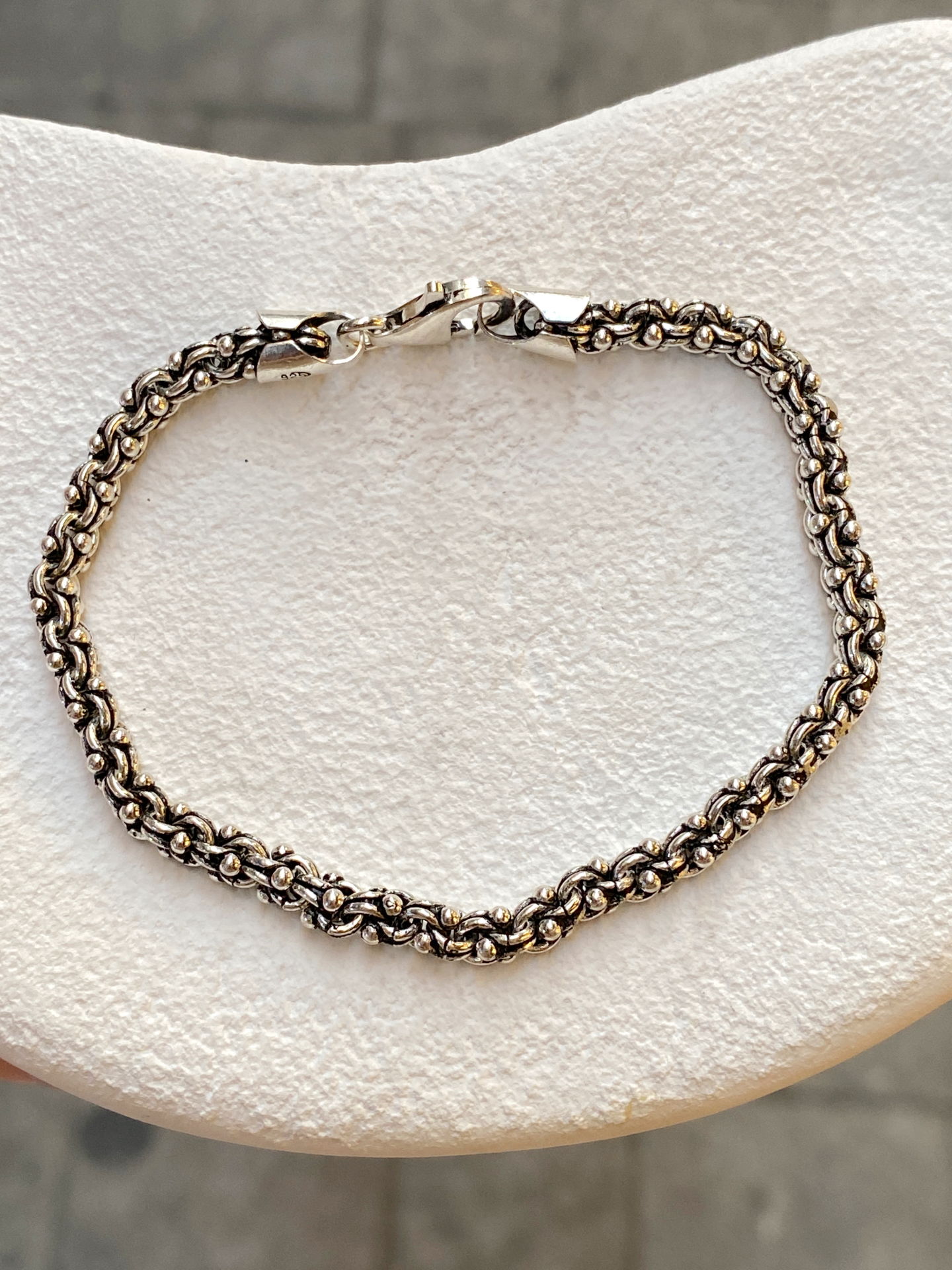 925 Gümüş | Arnavut Zinciri Erkek Bilekliği